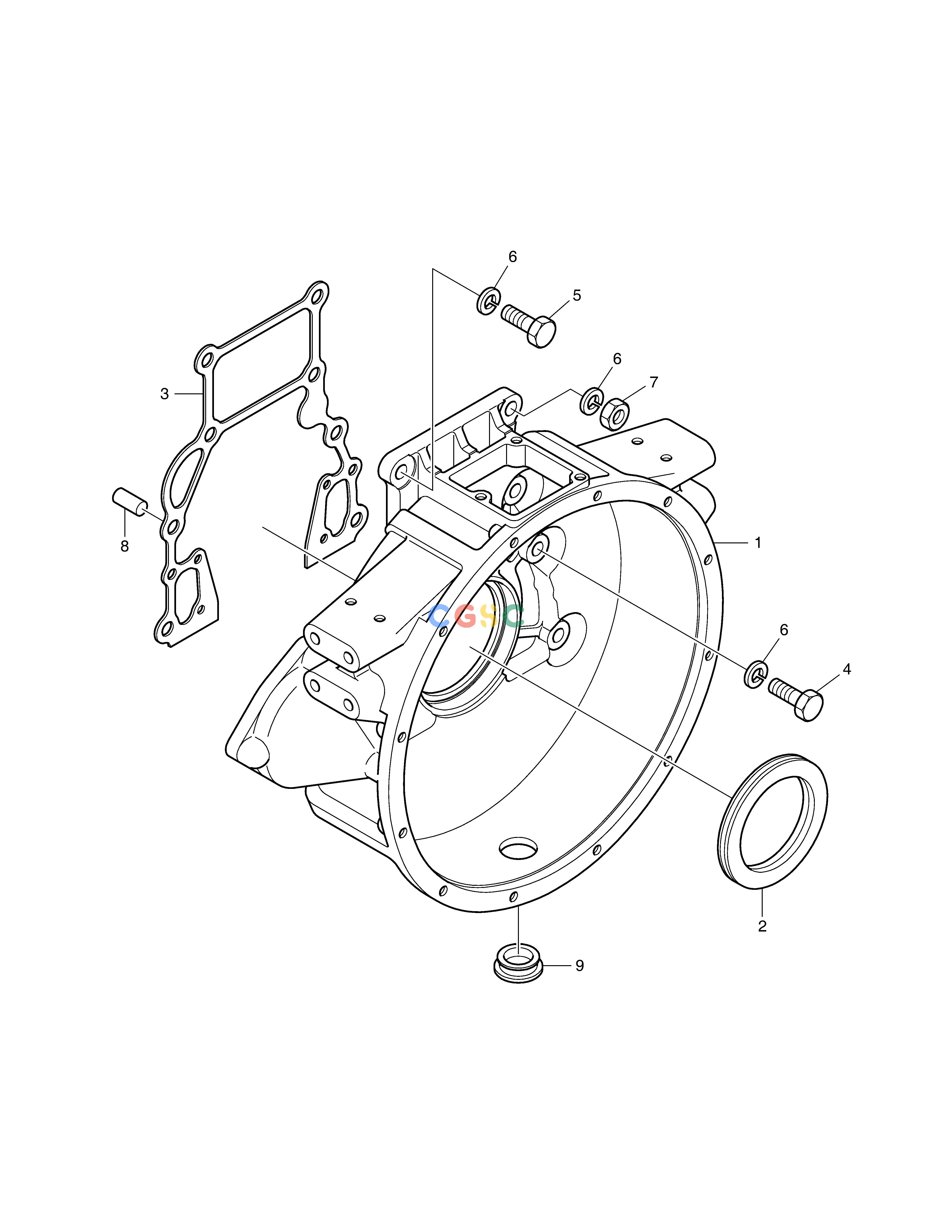 斗山零件查询FLYWHEEL HOUSING SOLAR 185W-V Doosan parts catalog online