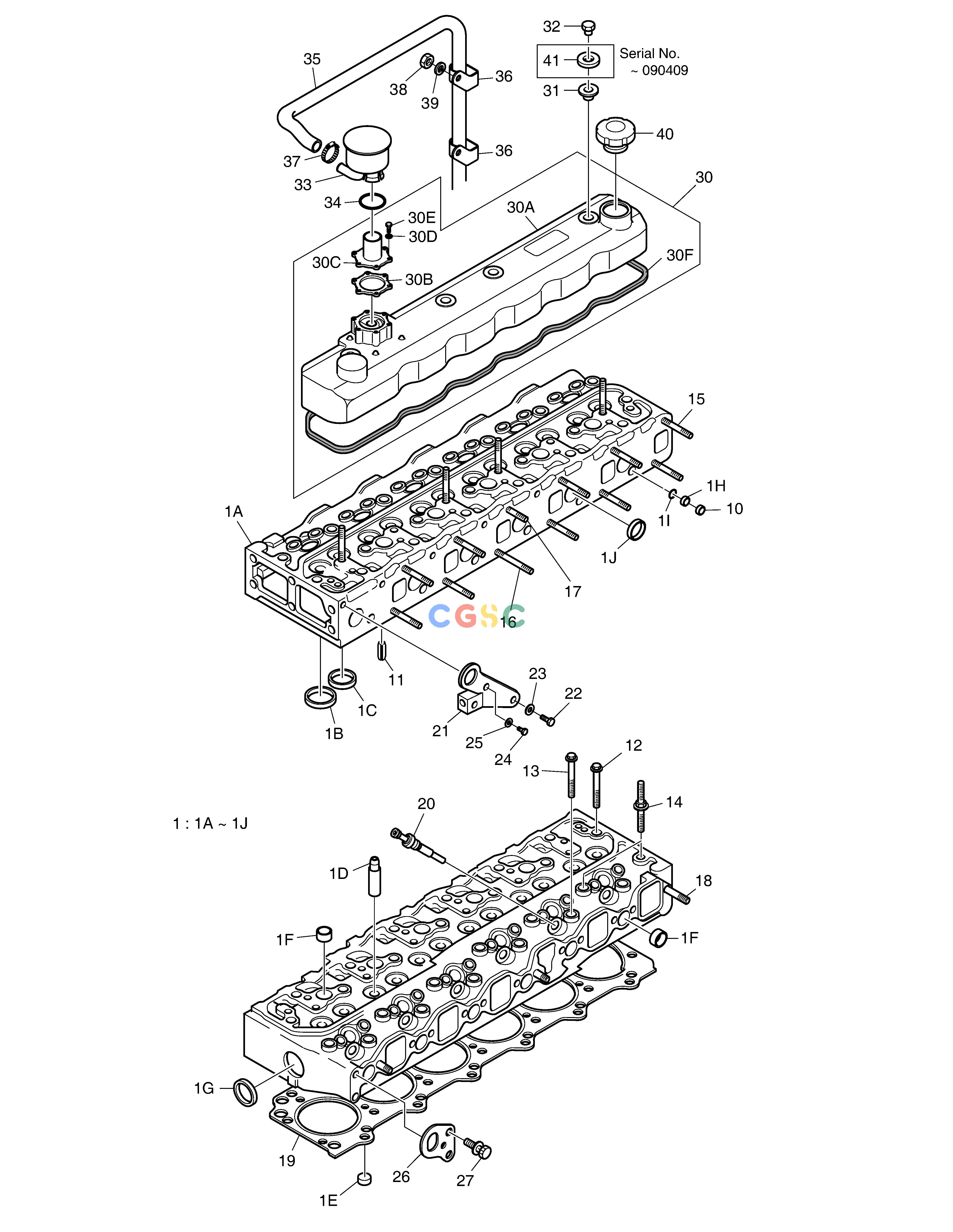 斗山零件查询CYLINDER HEAD SOLAR 185W-V Doosan parts catalog online