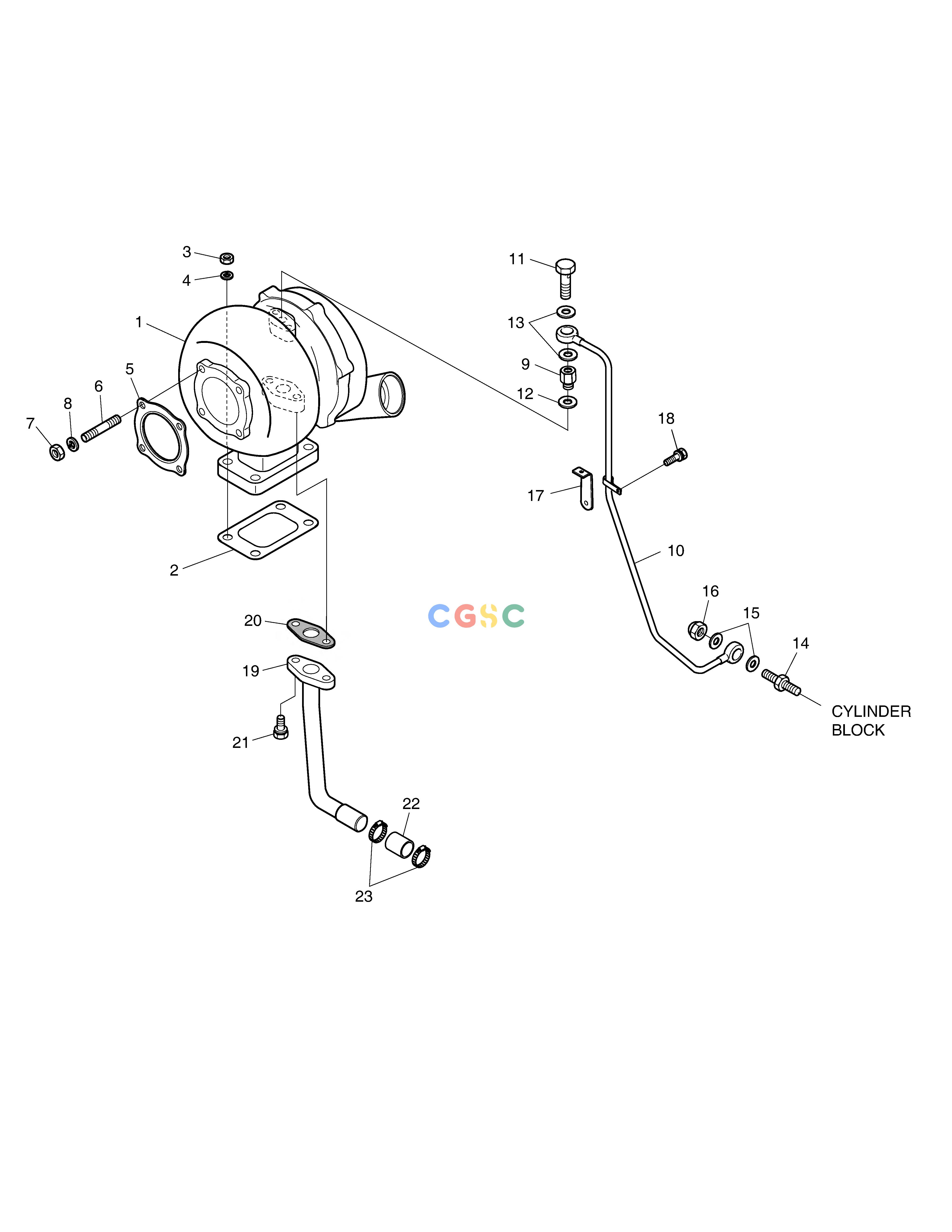斗山零件查询TURBO CHARGER & OIL PIPE SOLAR 185W-V Doosan parts catalog online