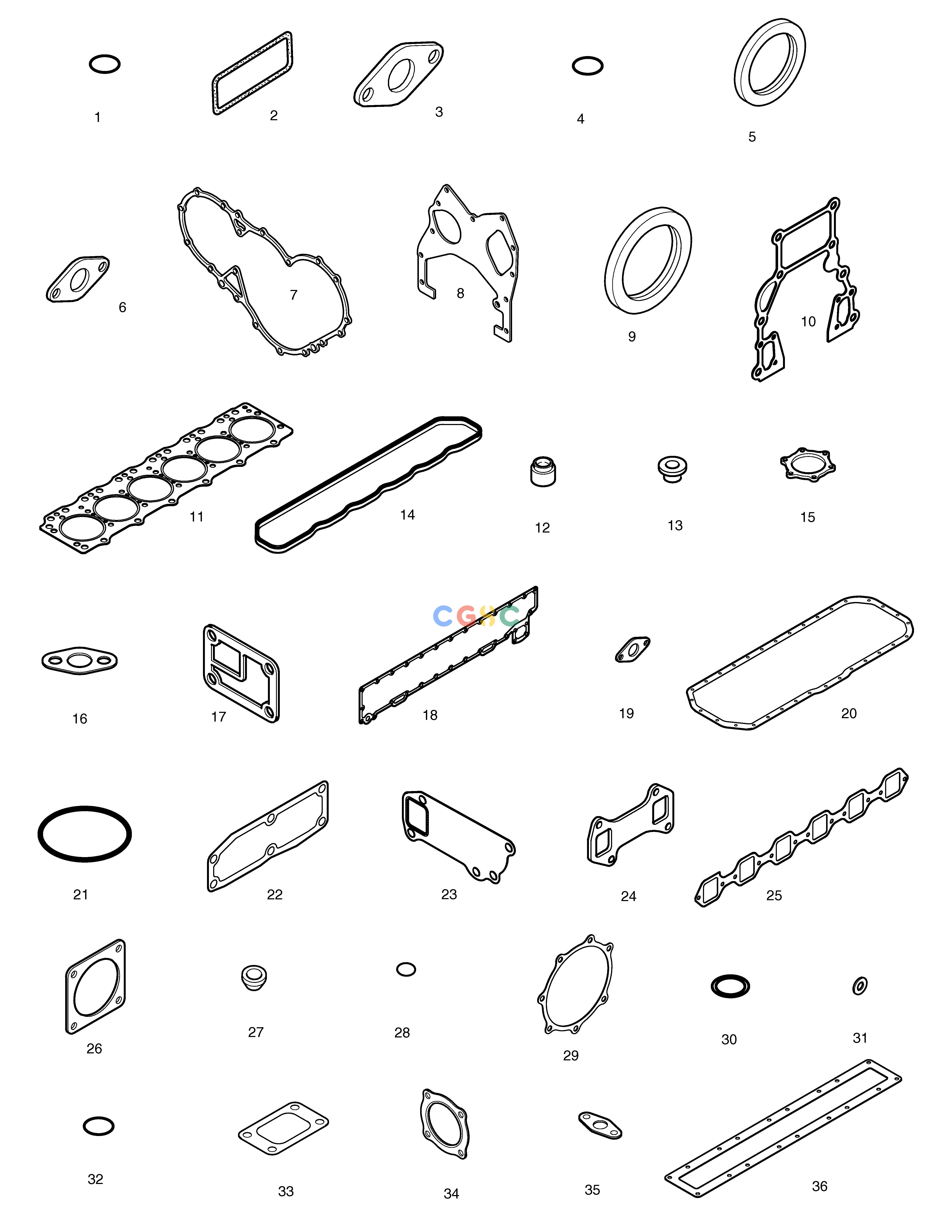 斗山零件查询OVER HAUL GASKET KIT-ALL SOLAR 185W-V Doosan parts catalog online