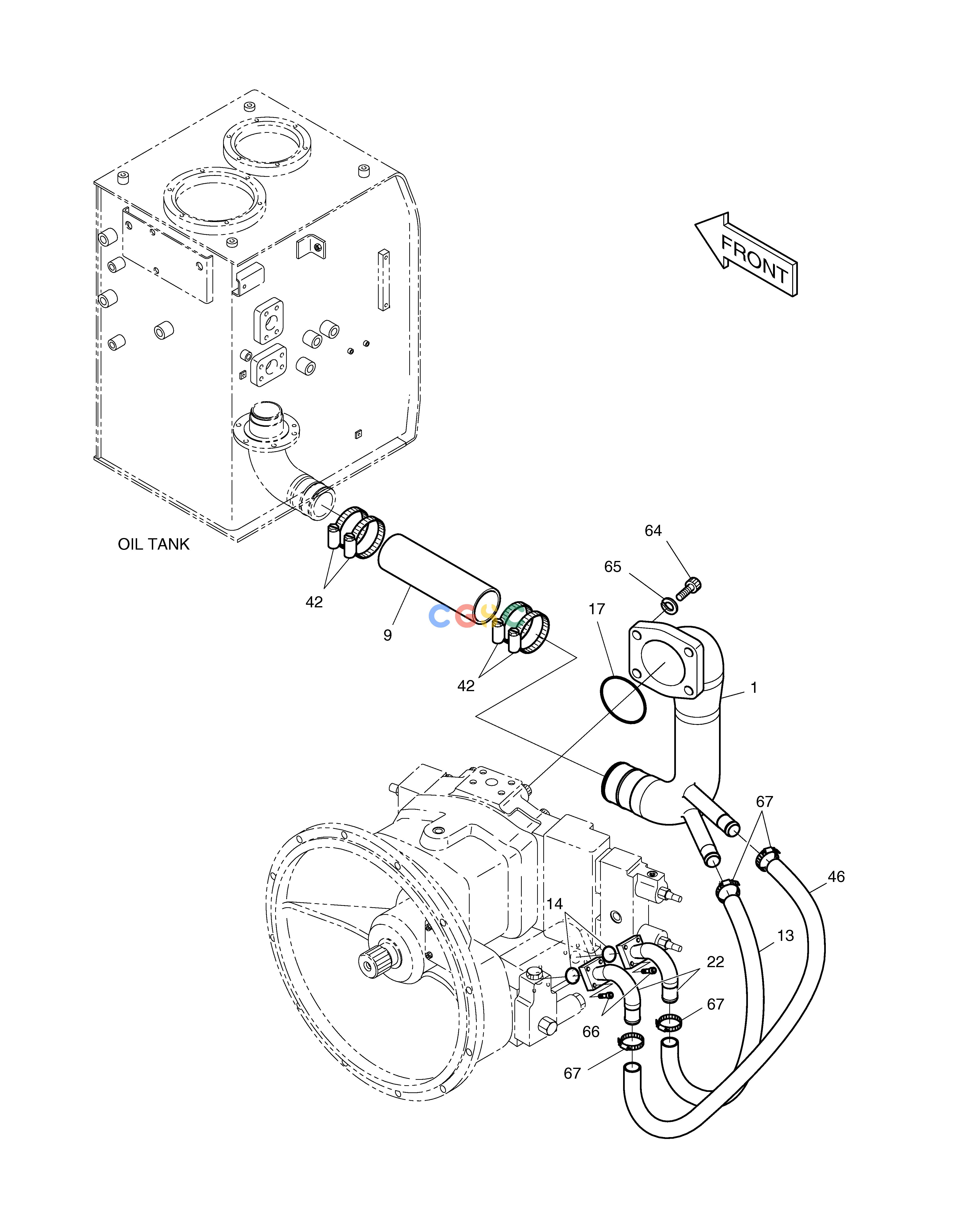 斗山零件查询OIL COOLER PIPING(2) SOLAR 185W-V Doosan parts catalog online