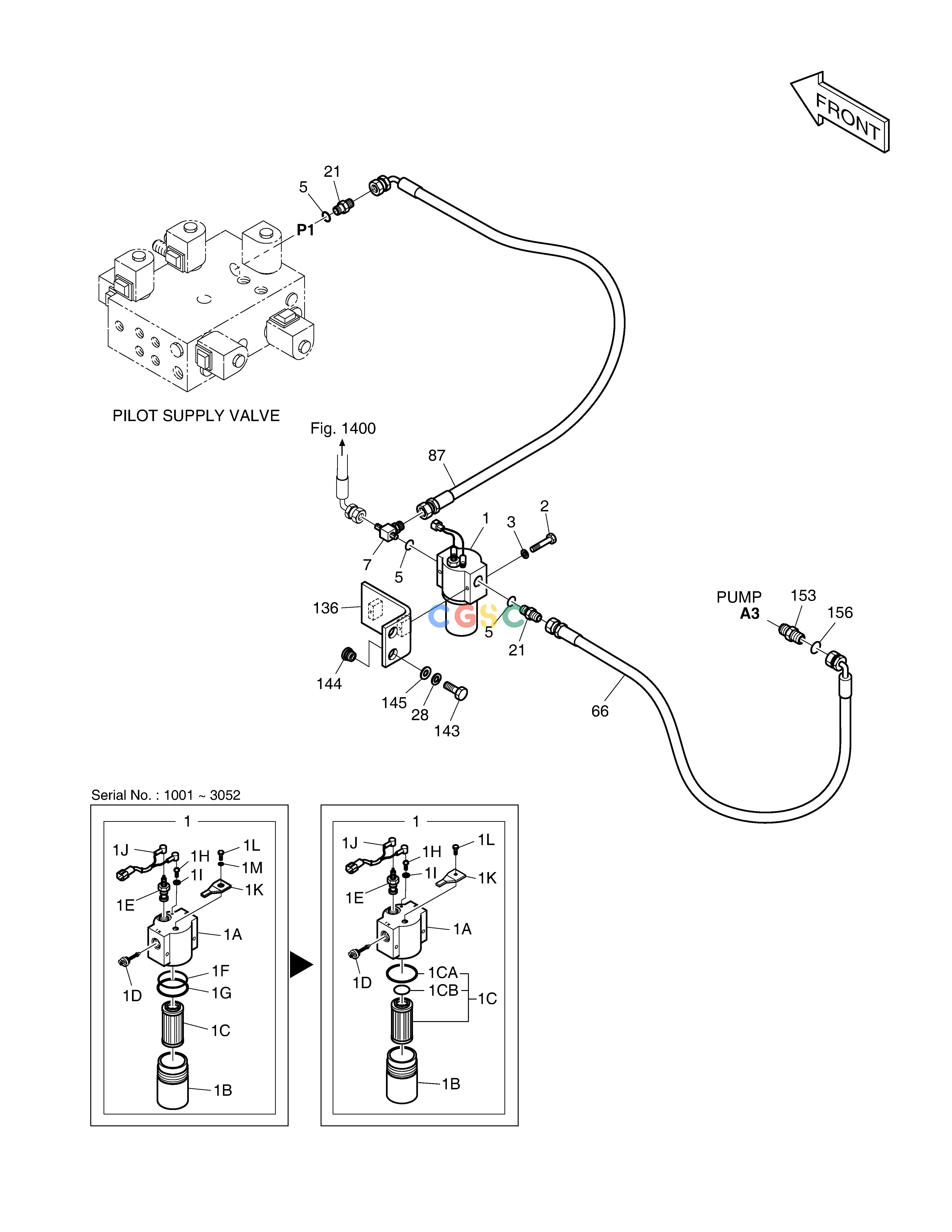 斗山零件查询PILOT PIPING(1) SOLAR 185W-V Doosan parts catalog online