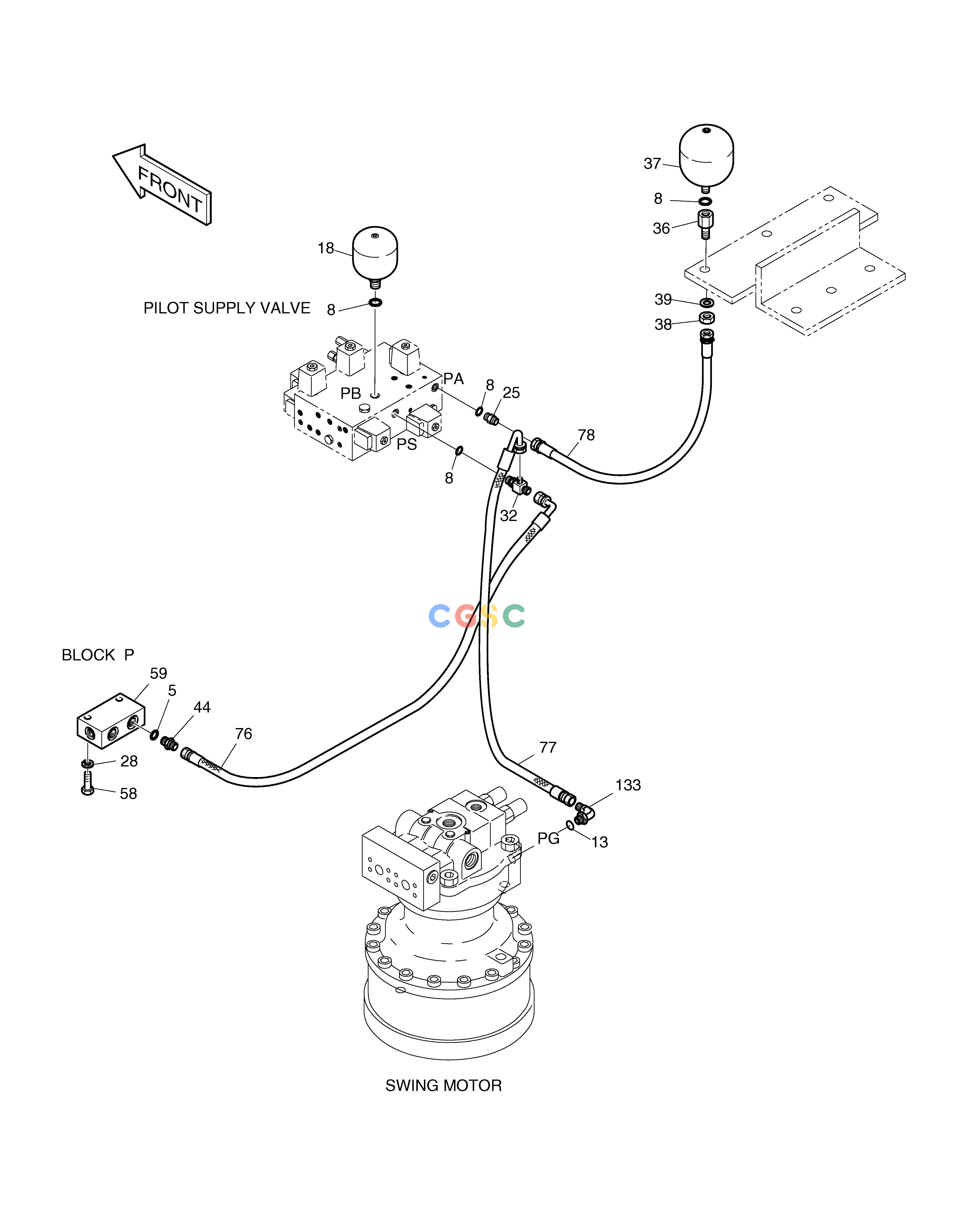 斗山零件查询PILOT PIPING(2) SOLAR 185W-V Doosan parts catalog online