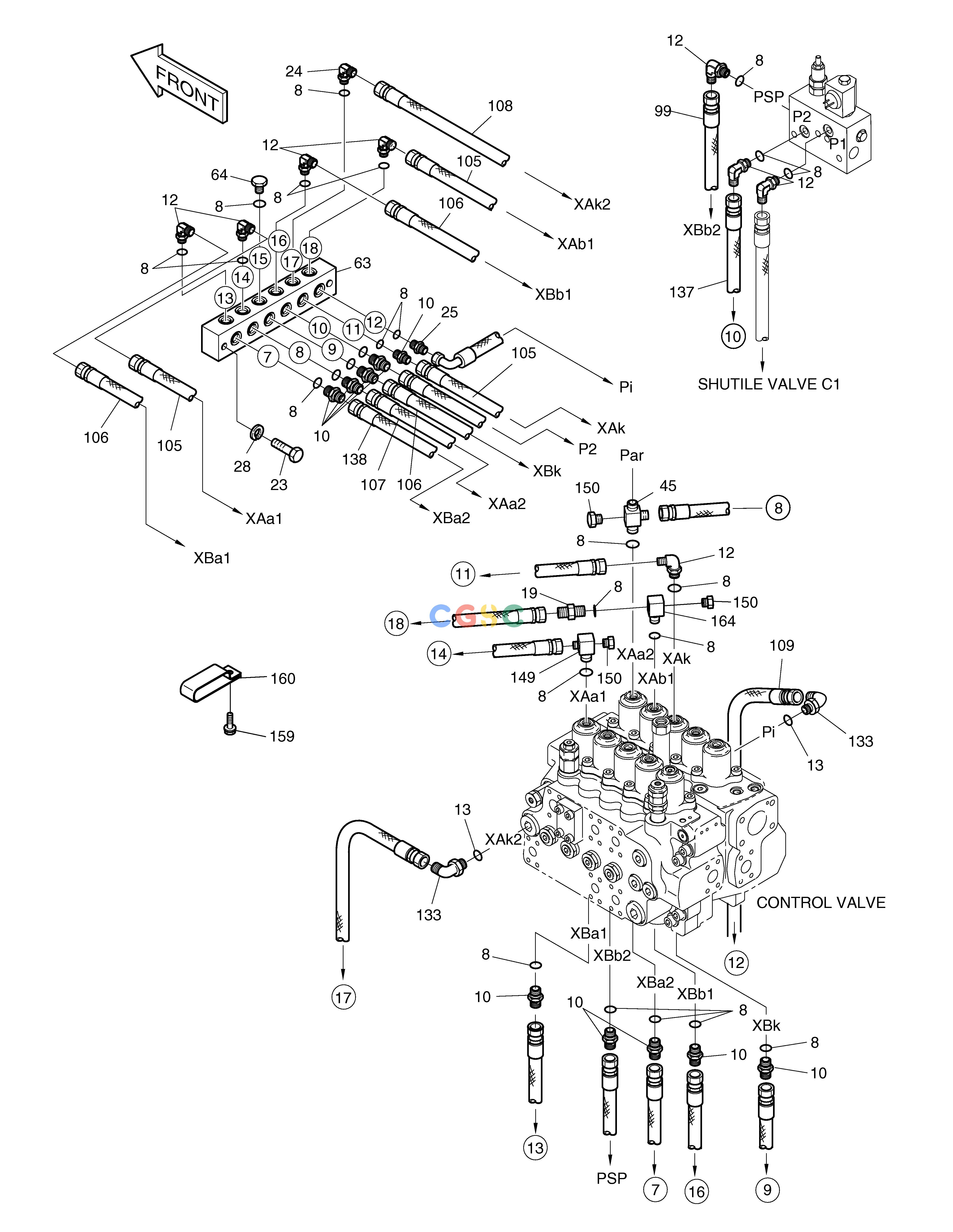 斗山零件查询PILOT PIPING(7) SOLAR 185W-V Doosan parts catalog online