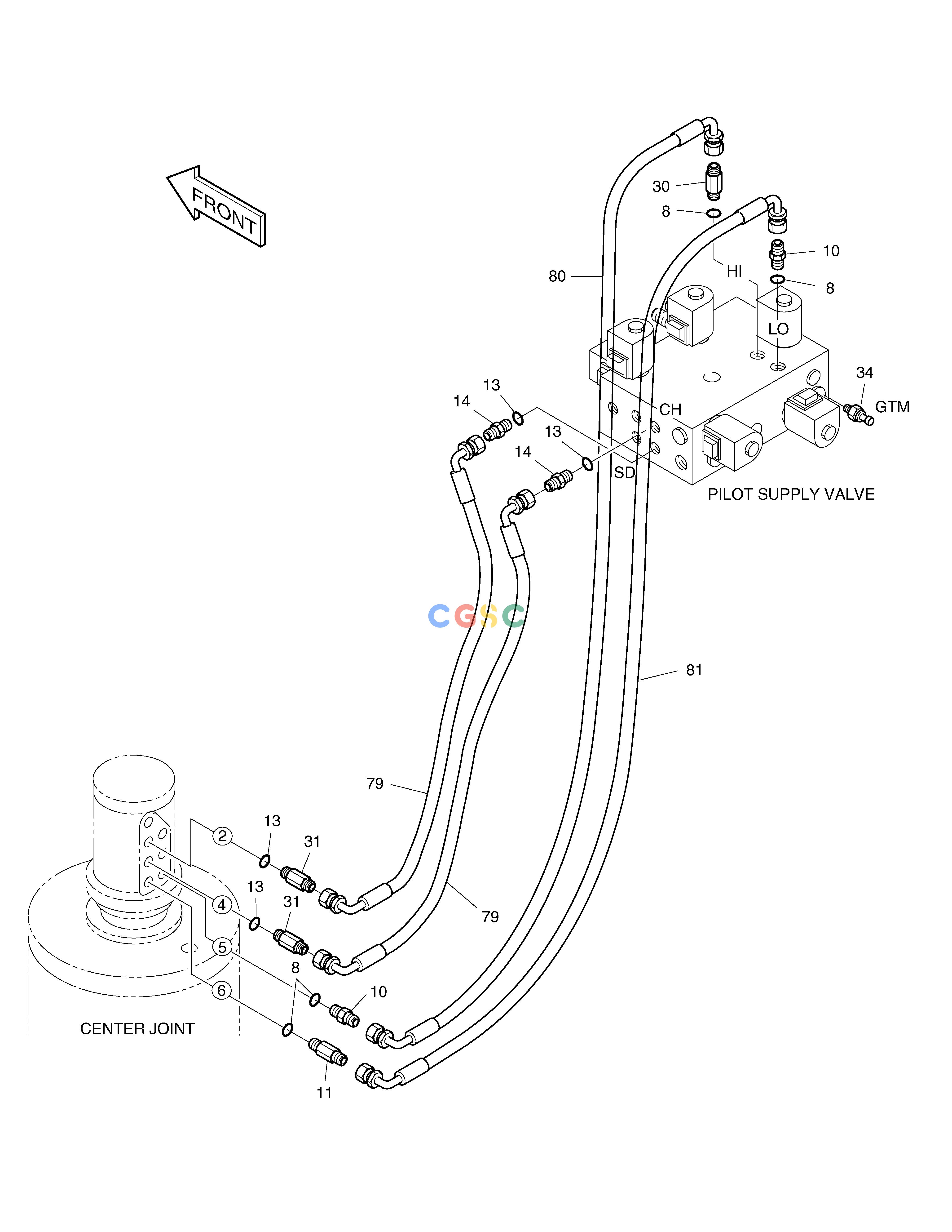 斗山零件查询PILOT PIPING(10) SOLAR 185W-V Doosan parts catalog online