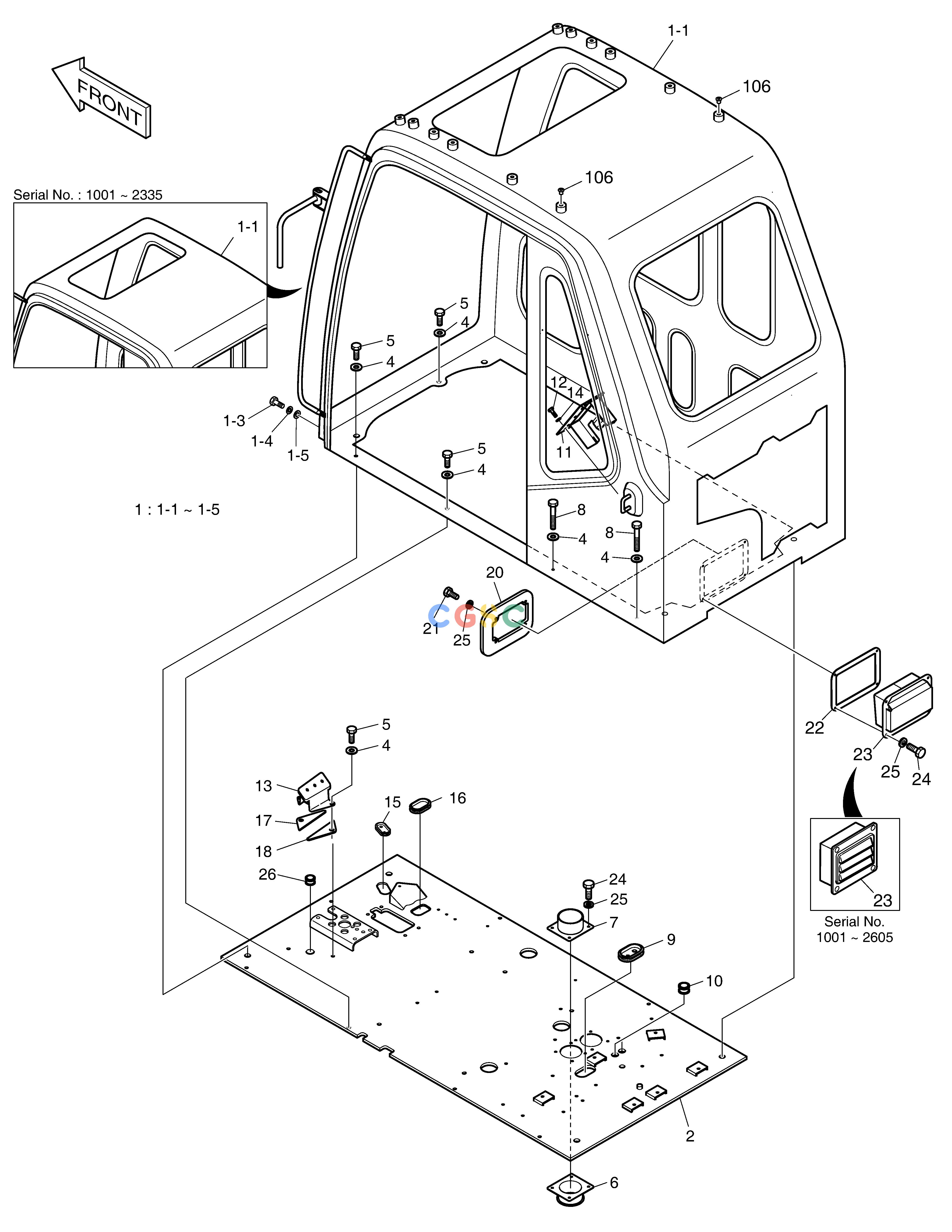 斗山零件查询CABIN ASS'Y SOLAR 185W-V Doosan parts catalog online