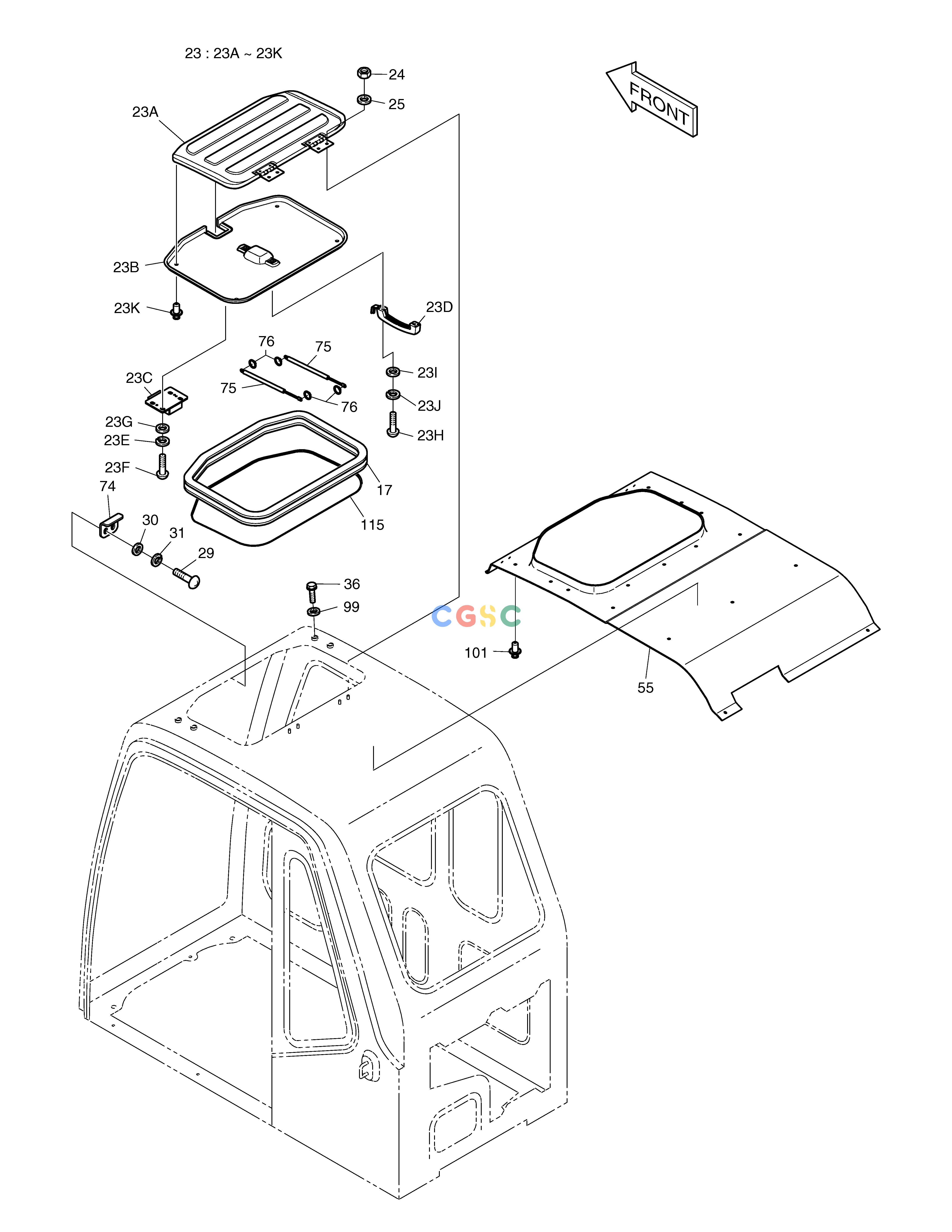 斗山零件查询CABIN(4) SOLAR 185W-V Doosan parts catalog online