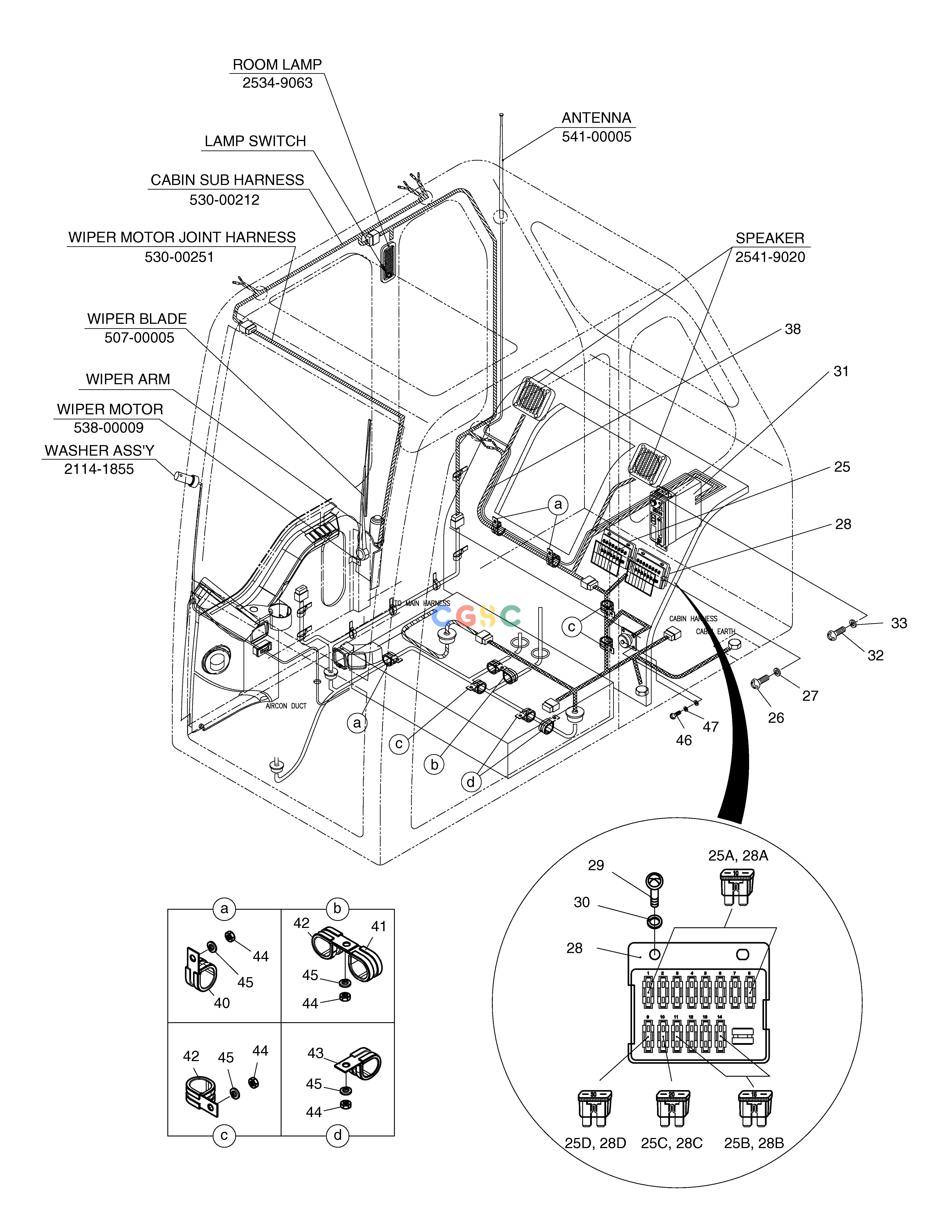 斗山零件查询ELECTRIC PARTS(4)-CABIN SOLAR 185W-V Doosan parts catalog online