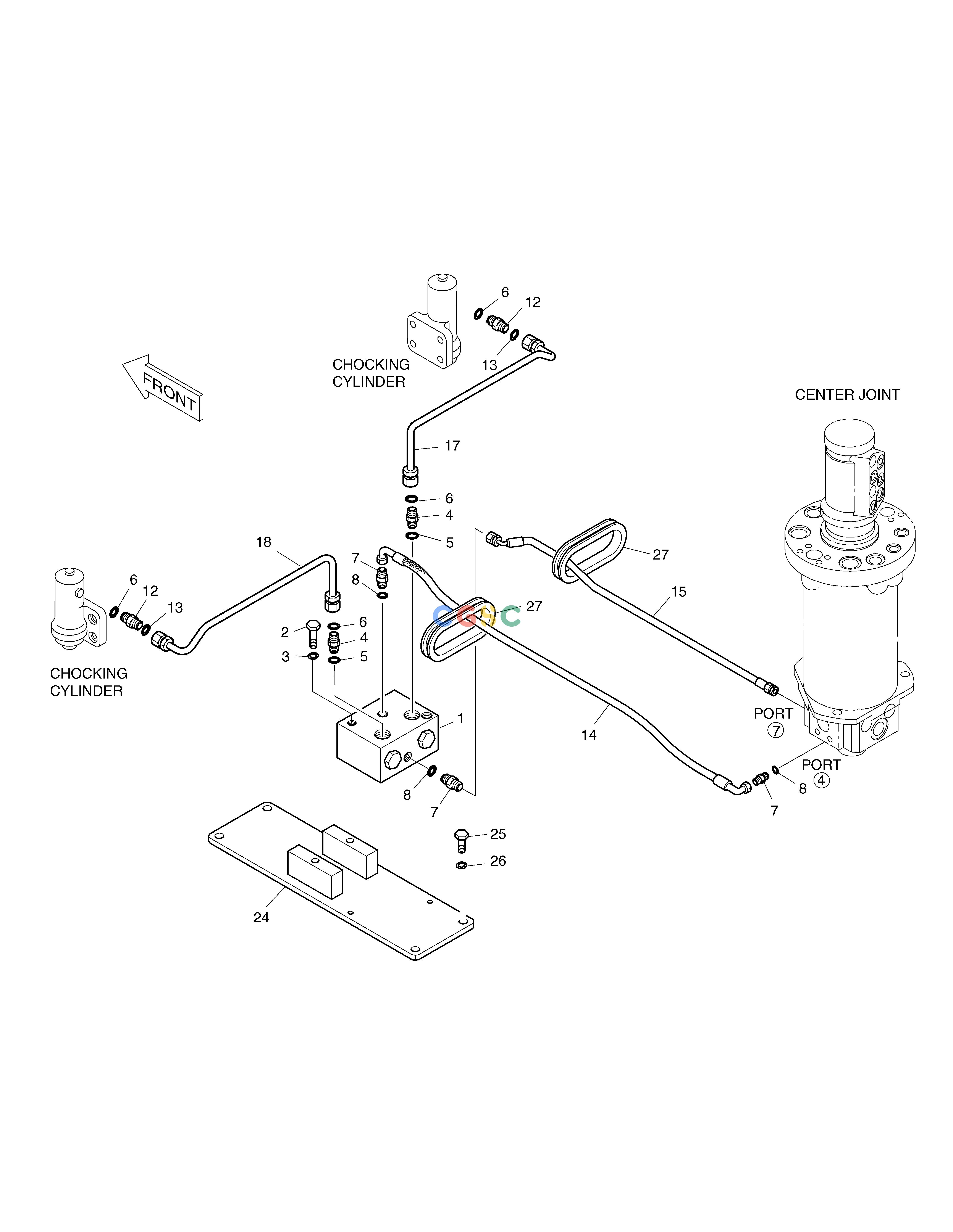 斗山零件查询CHOCKING PIPING SOLAR 185W-V Doosan parts catalog online
