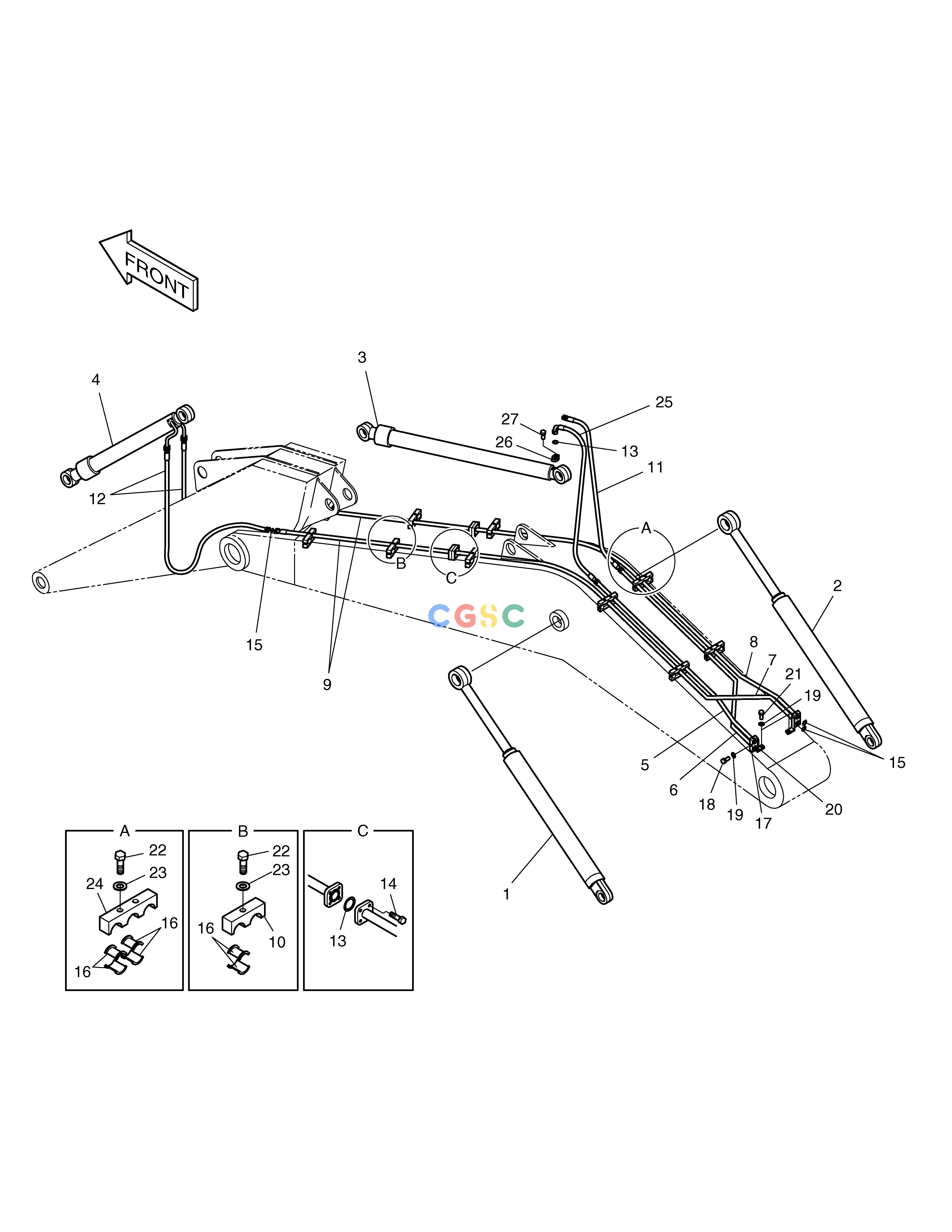 斗山零件查询FRONT PIPING SOLAR 185W-V Doosan parts catalog online