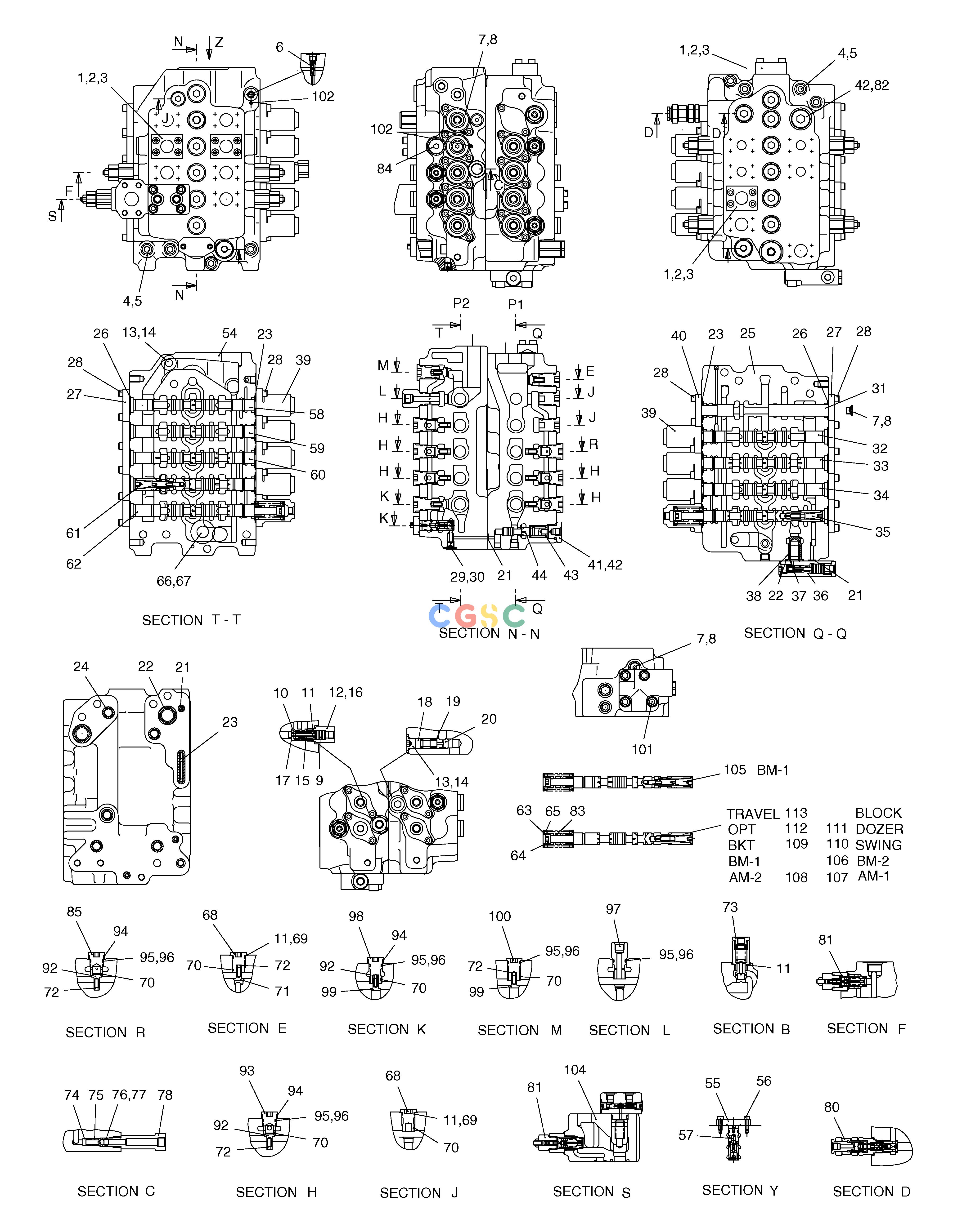 斗山零件查询CONTROL VALVE SOLAR 185W-V Doosan parts catalog online