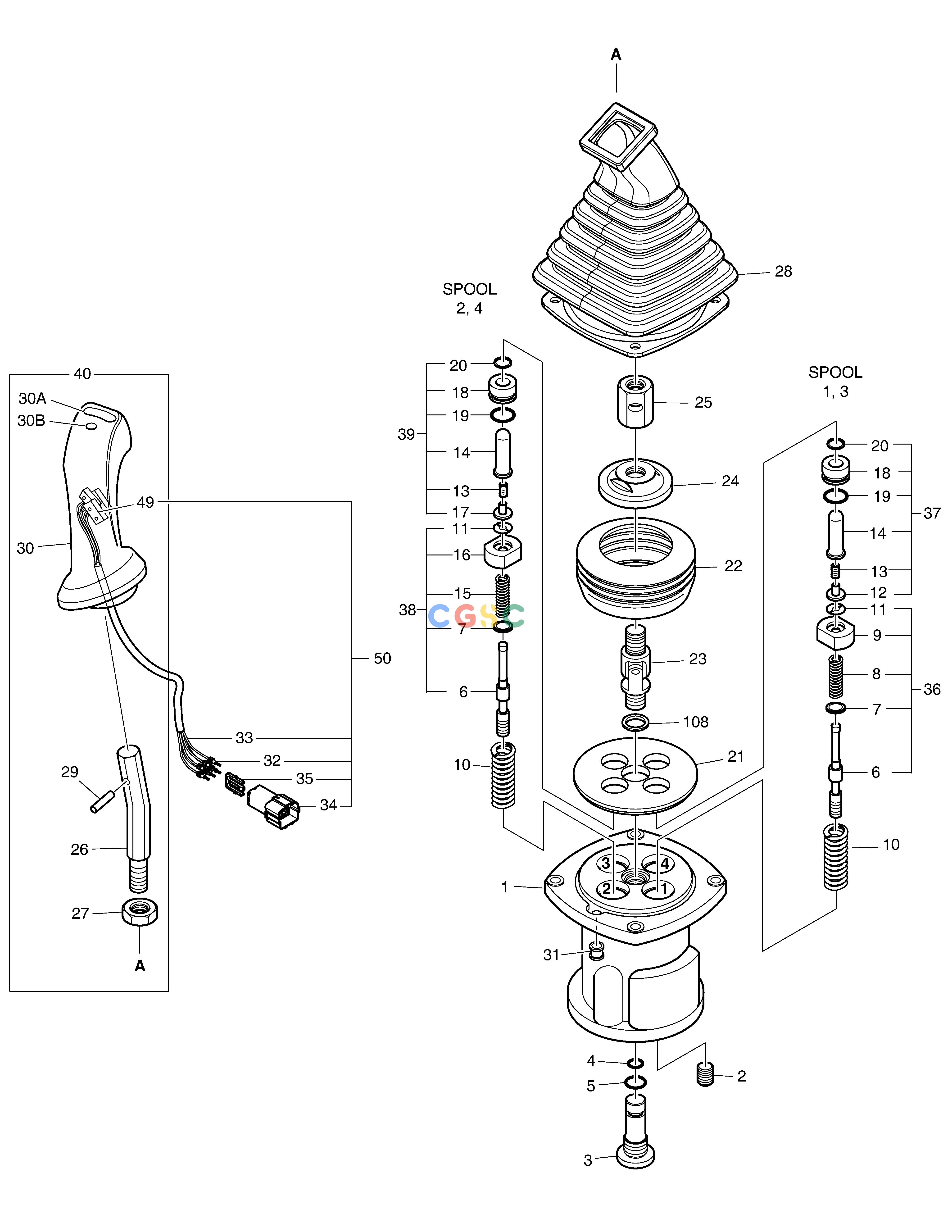 斗山零件查询REMOTE CONTROL VALVE-3 SWITCH SOLAR 185W-V Doosan parts catalog online