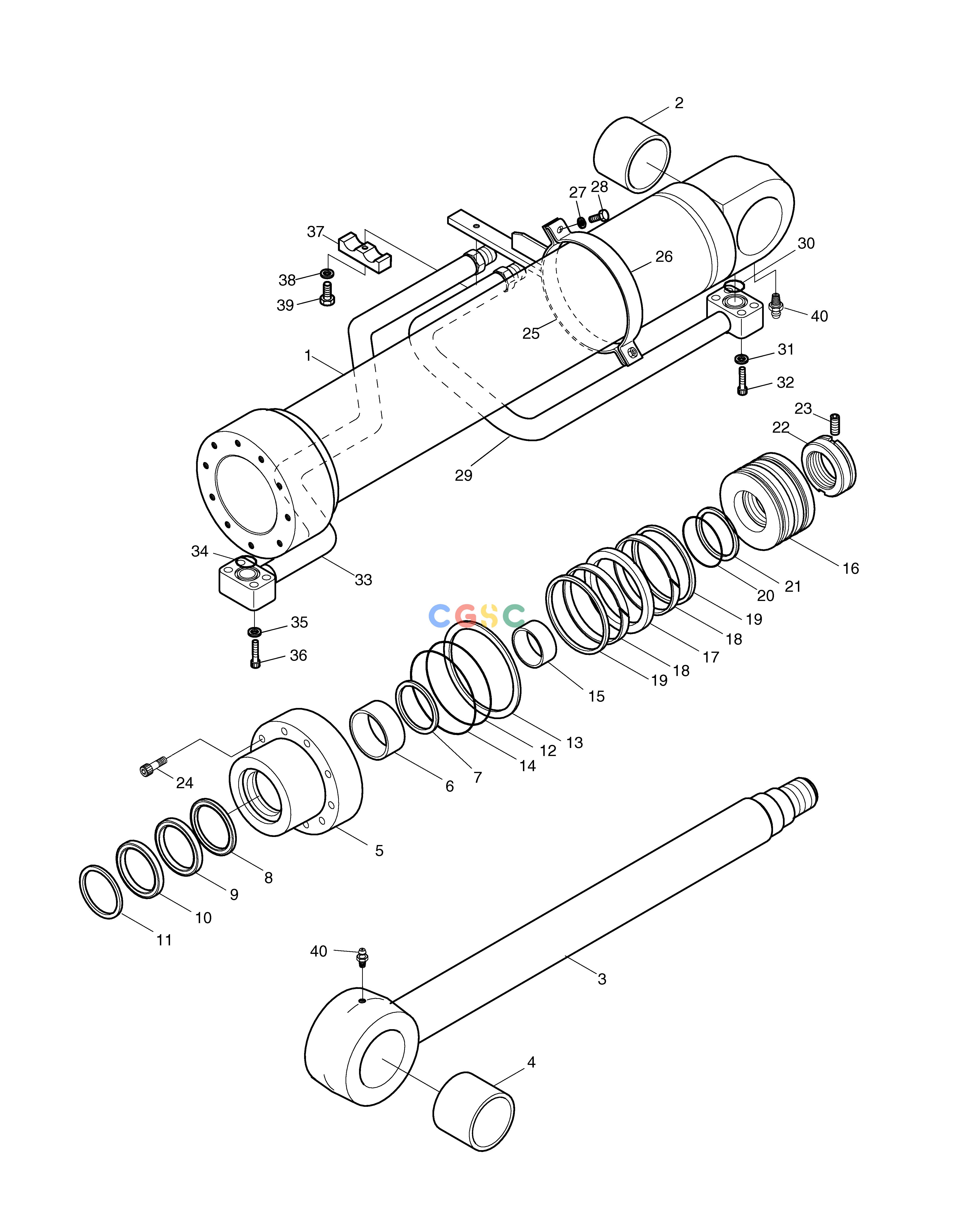 斗山零件查询BOOM CYLINDER-L.H. SOLAR 185W-V Doosan parts catalog online