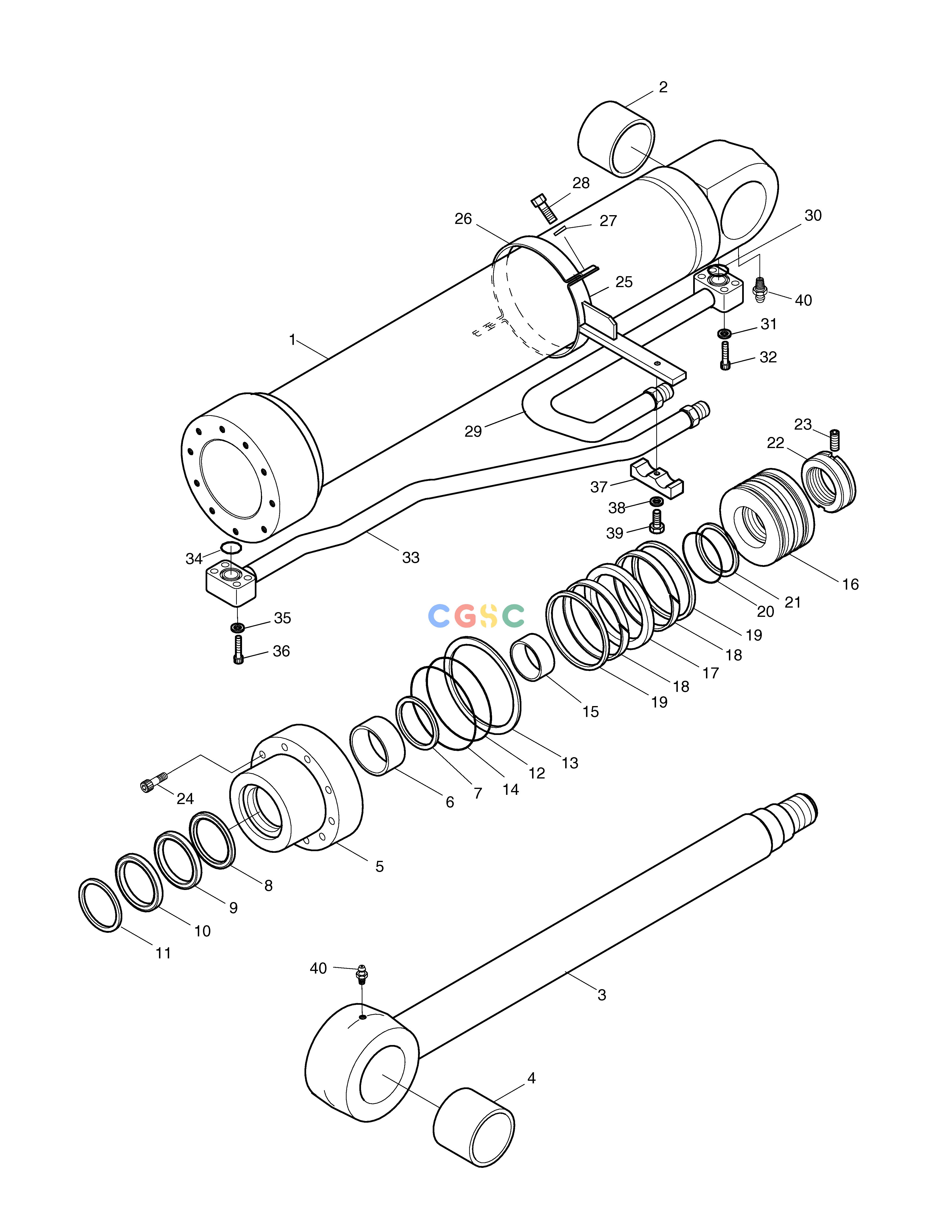 斗山零件查询BOOM CYLINDER-R.H. SOLAR 185W-V Doosan parts catalog online