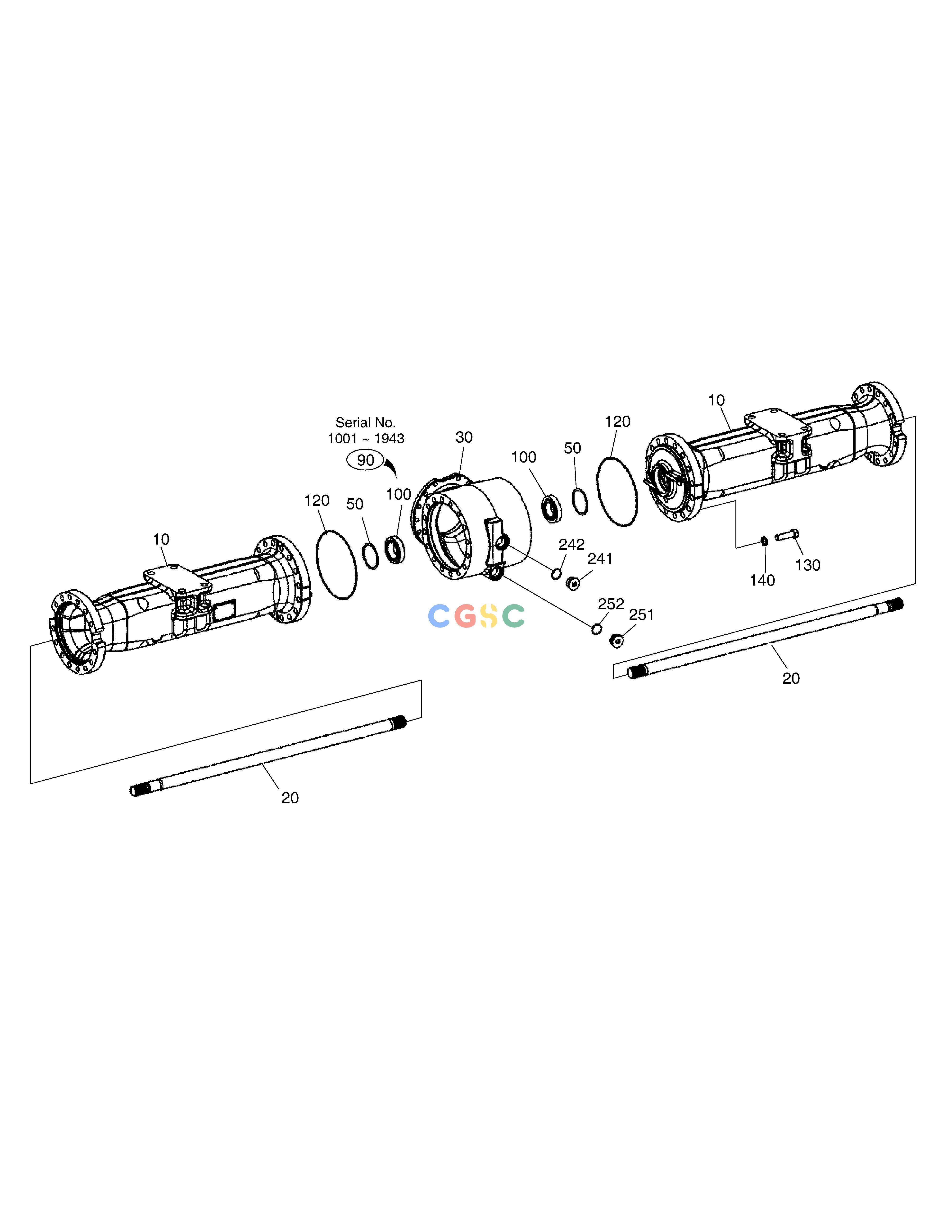 斗山零件查询AXLE CASING - REAR AXLE SOLAR 185W-V Doosan parts catalog online