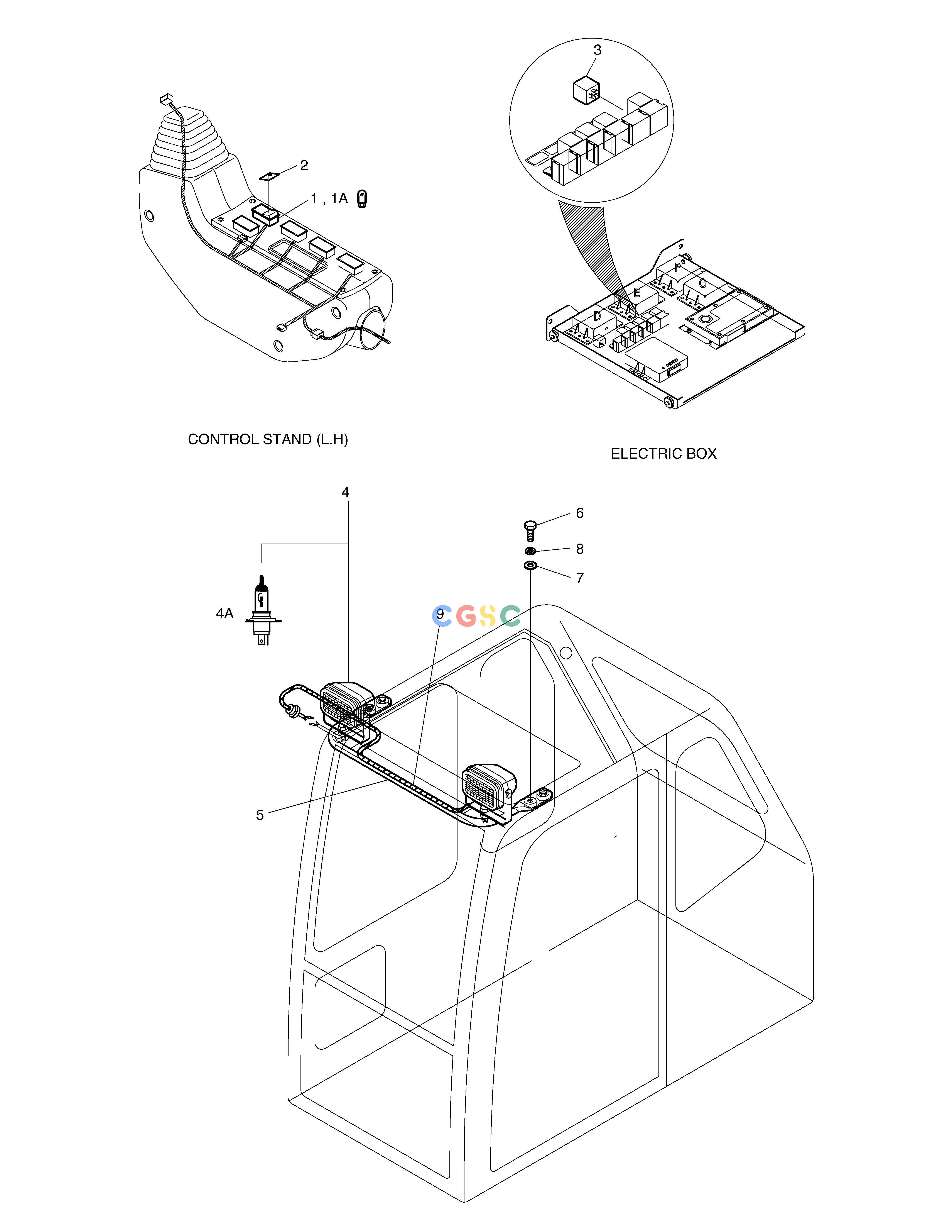 斗山零件查询2-CABIN LAMP ASS'Y SOLAR 185W-V Doosan parts catalog online