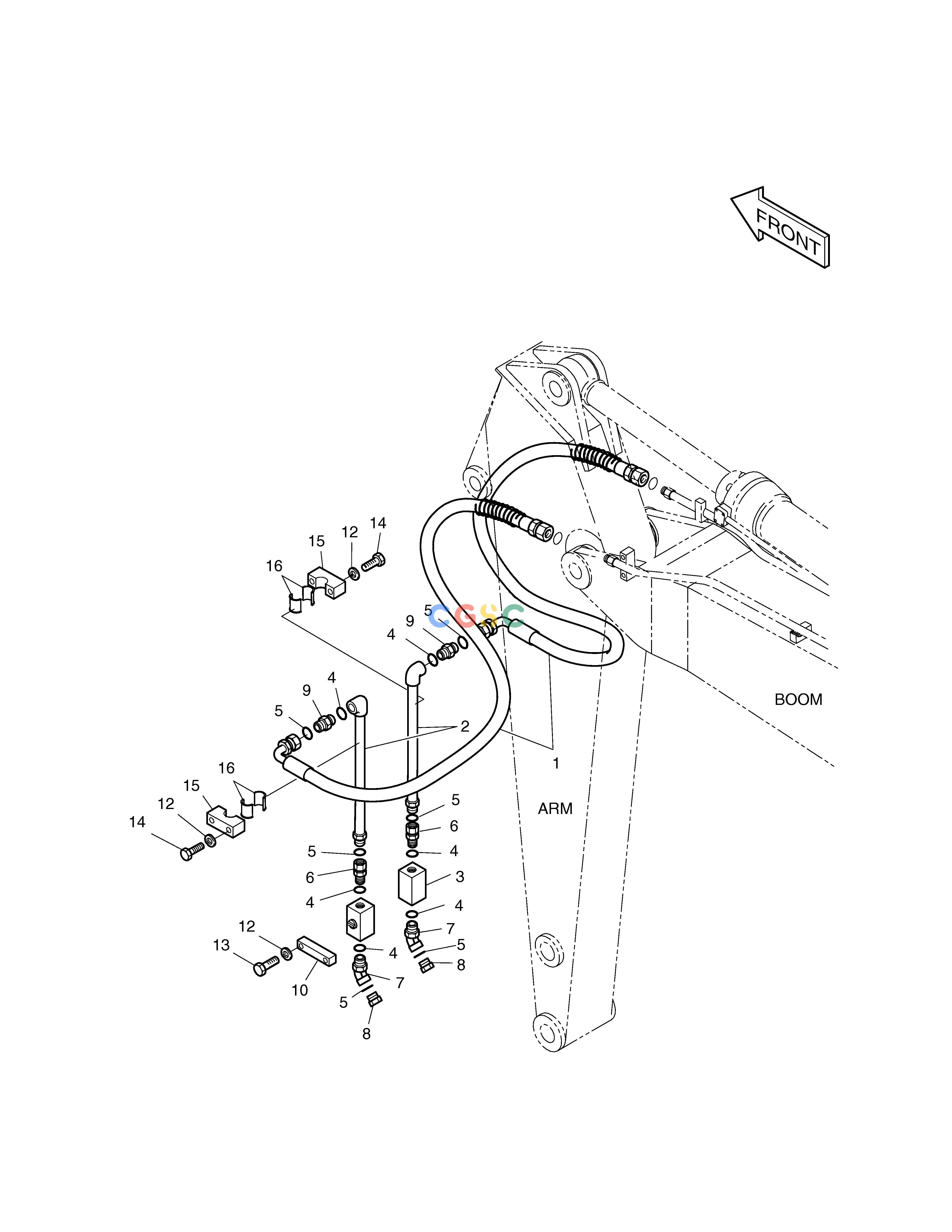 斗山零件查询ARM PIPING-ARM 2.6m(ONE & TWO WAY) SOLAR 185W-V Doosan parts catalog online