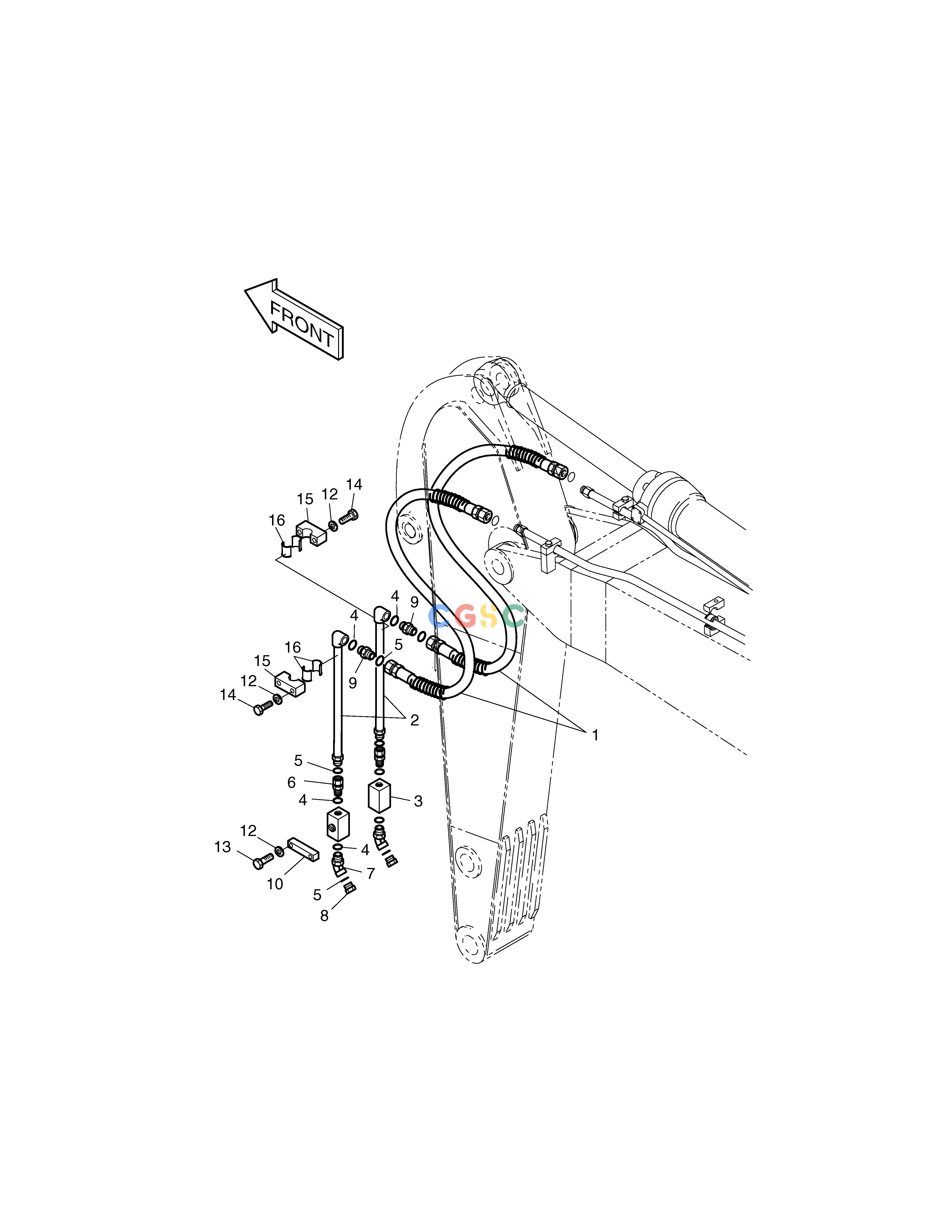 斗山零件查询ARM PIPING-ARM 2.2m(ONE & TWO WAY) SOLAR 185W-V Doosan parts catalog online