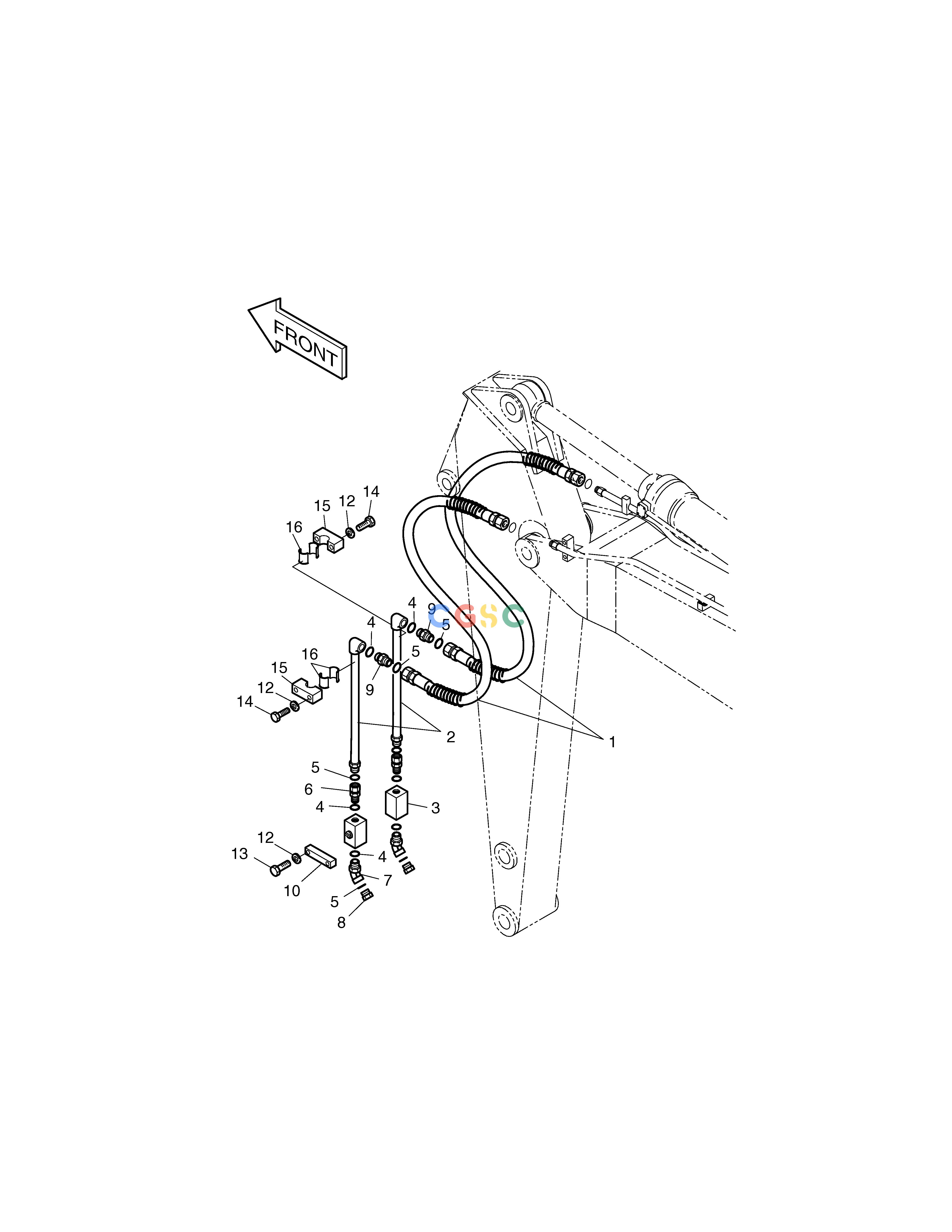 斗山零件查询ARM PIPING-ARM 3.1m(ONE & TWO WAY) SOLAR 185W-V Doosan parts catalog online