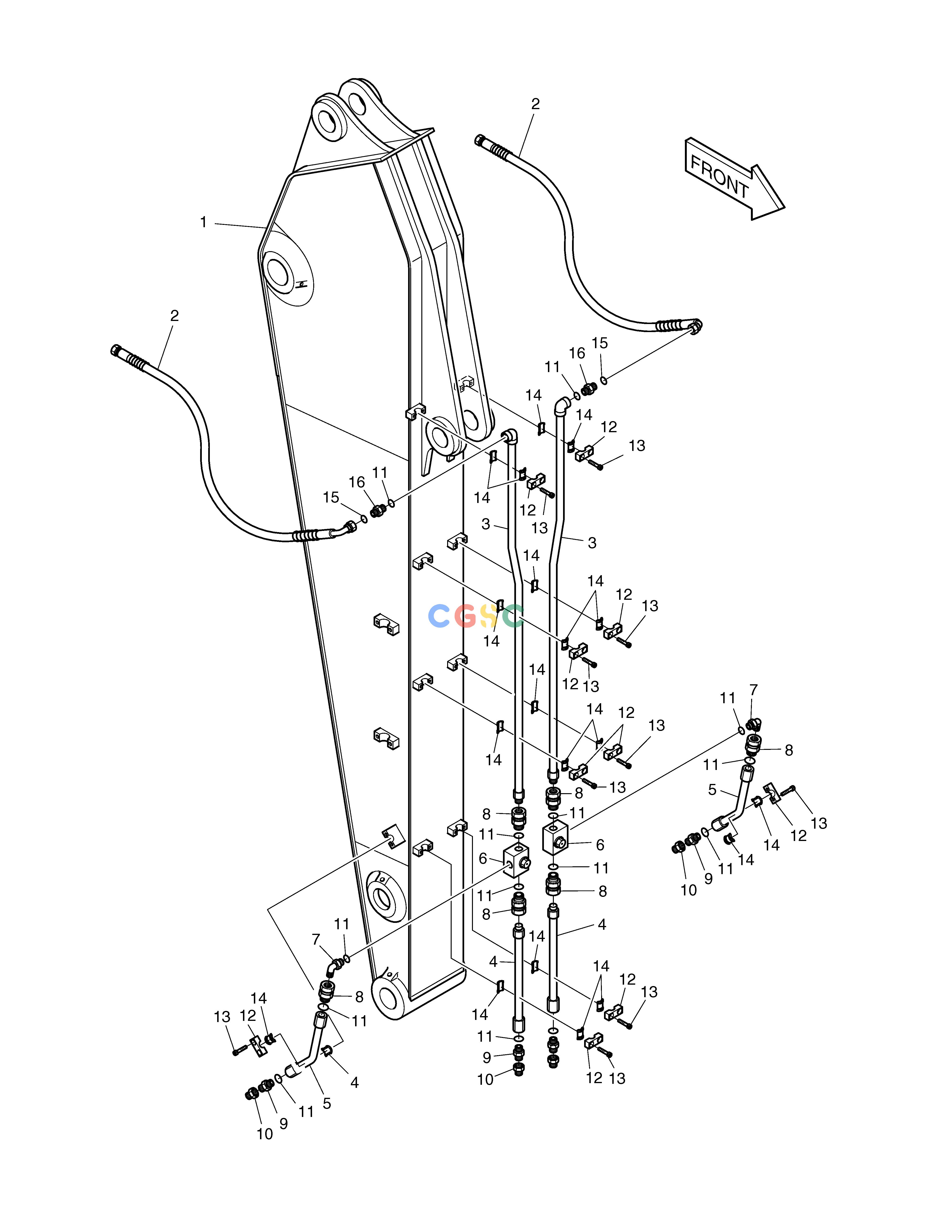 斗山零件查询ARM PIPING(2.6m)-ROTATION & TILTING SOLAR 185W-V Doosan parts catalog online