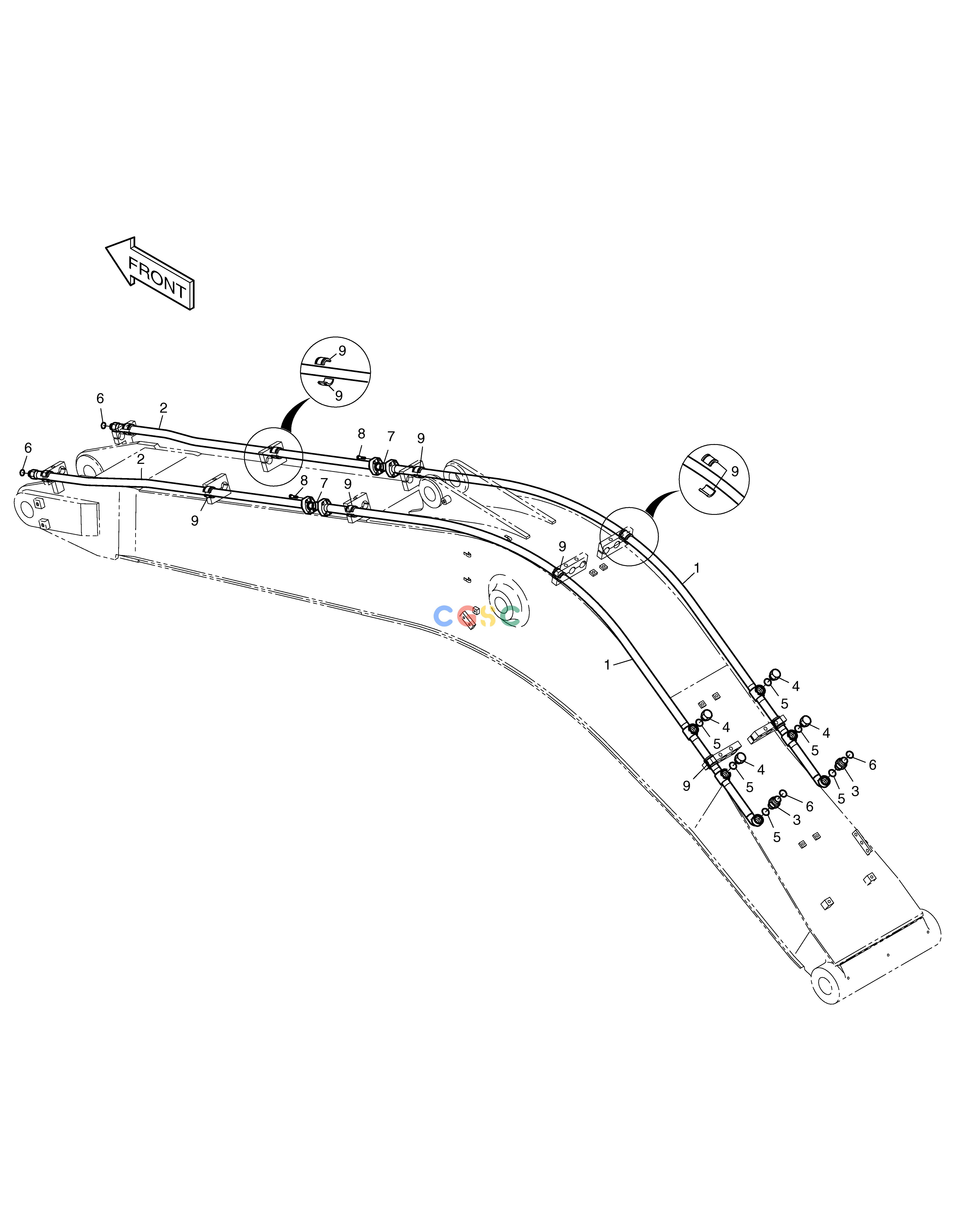 斗山零件查询BOOM PIPING-PE3C SOLAR 185W-V Doosan parts catalog online