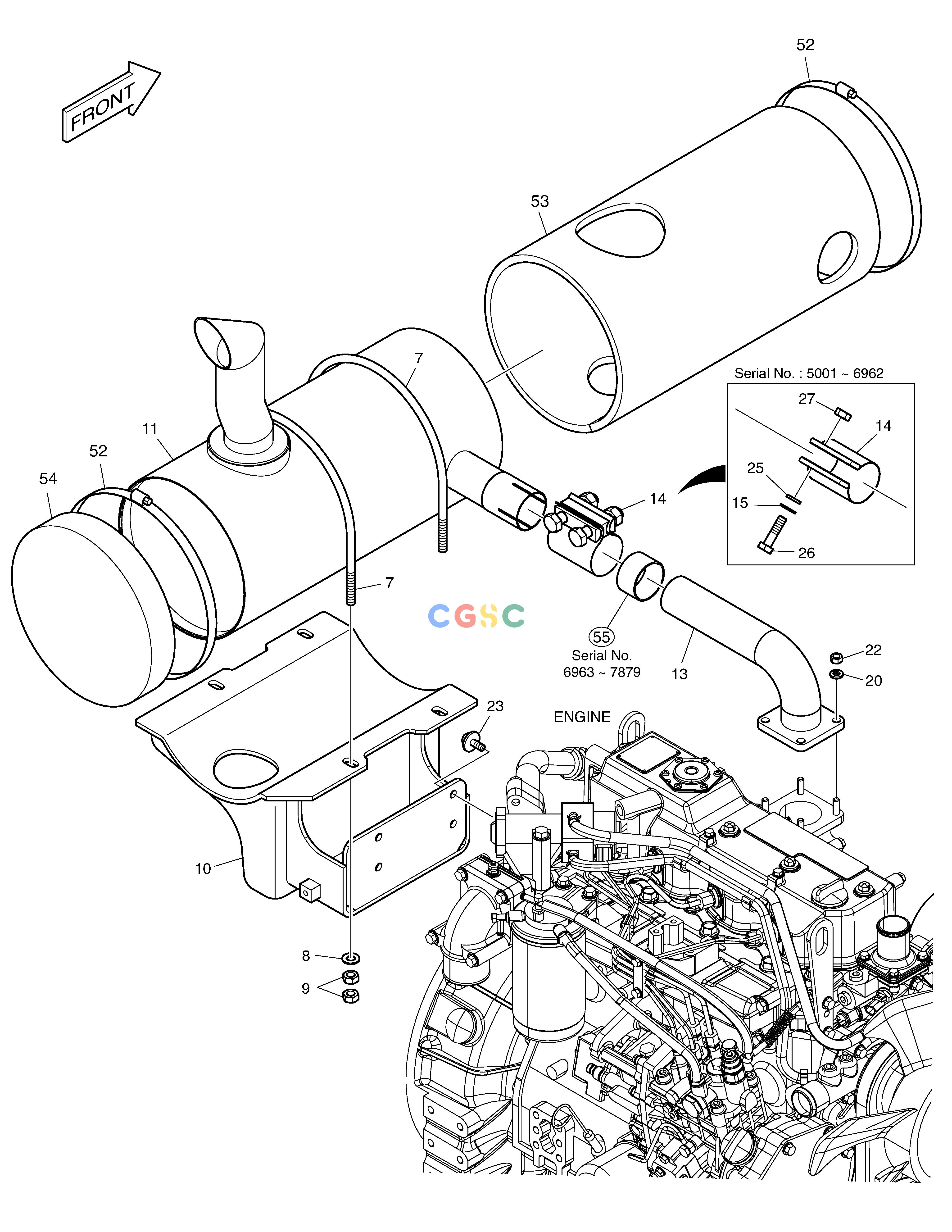斗山零件查询MUFFLER DX55W Doosan parts catalog online