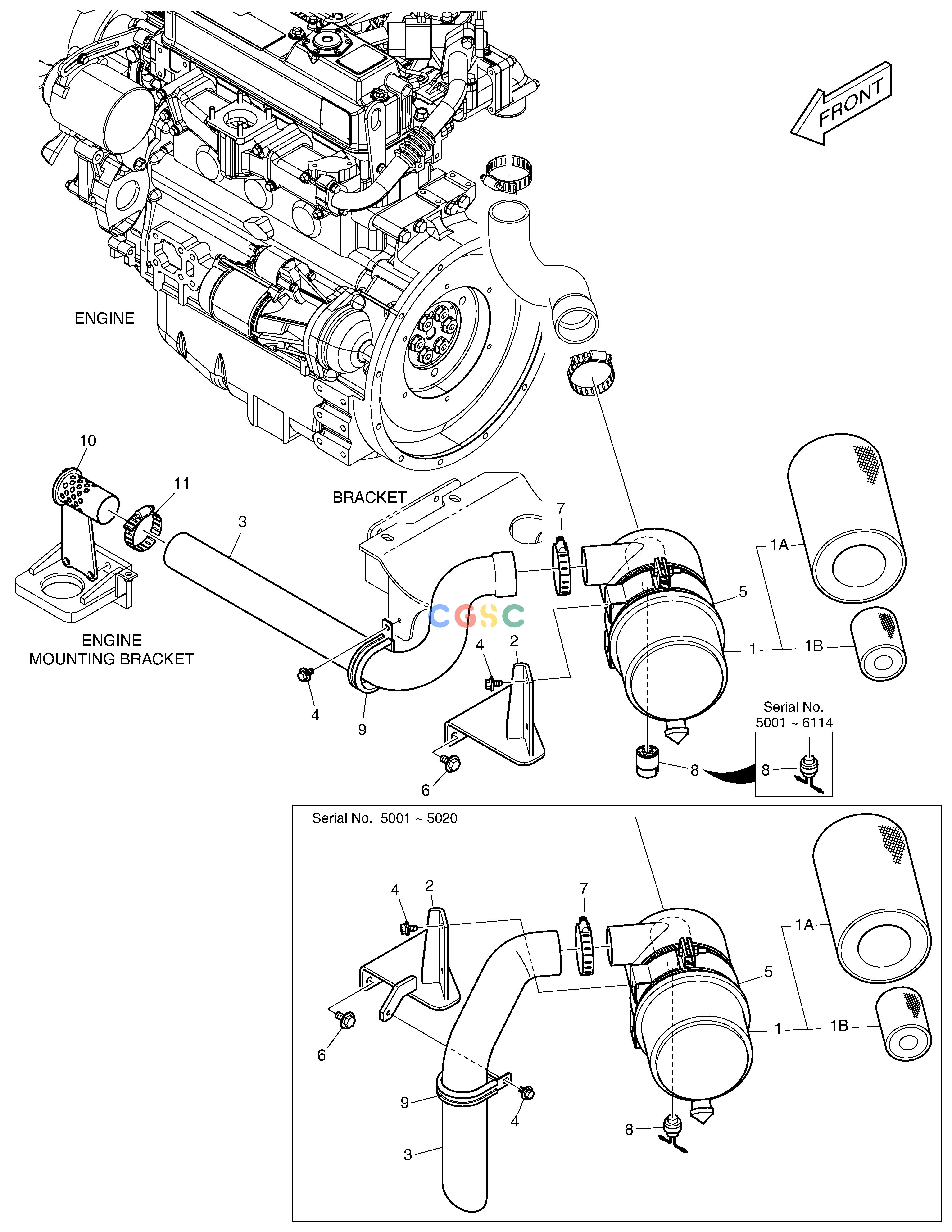斗山零件查询AIR CLEANER DX55W Doosan parts catalog online