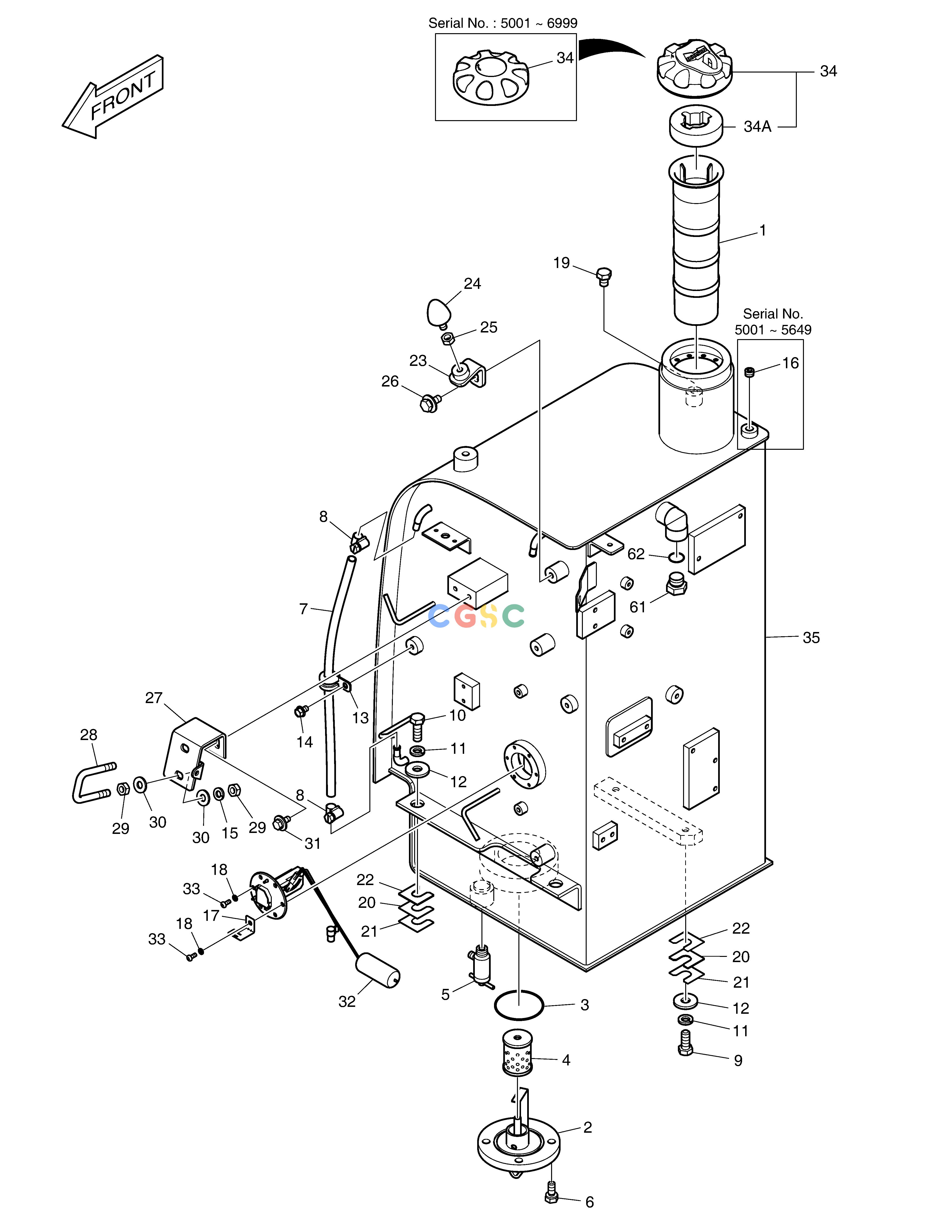 斗山零件查询FUEL TANK DX55W Doosan parts catalog online