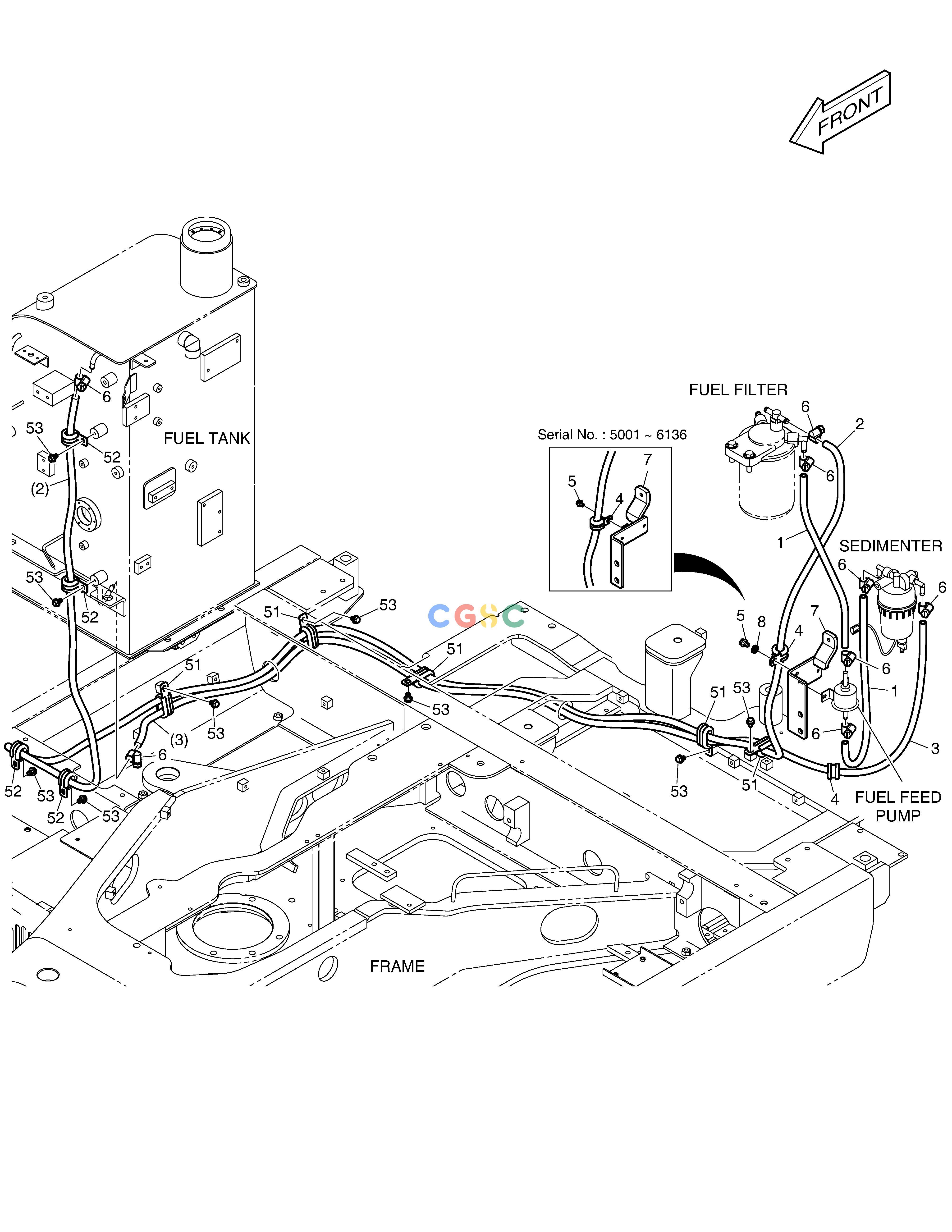 斗山零件查询FUEL PIPING DX55W Doosan parts catalog online