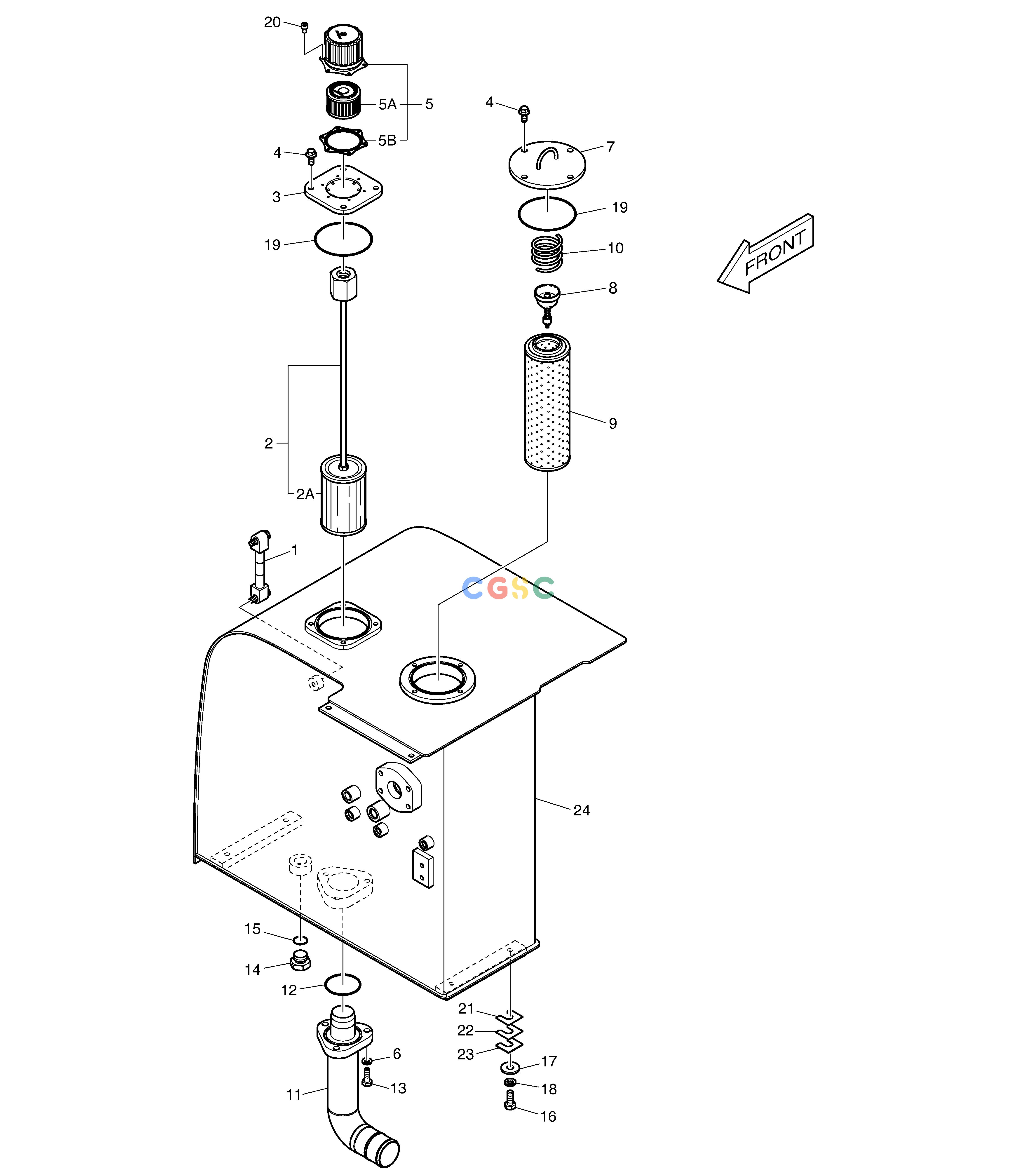 斗山零件查询OIL TANK DX55W Doosan parts catalog online