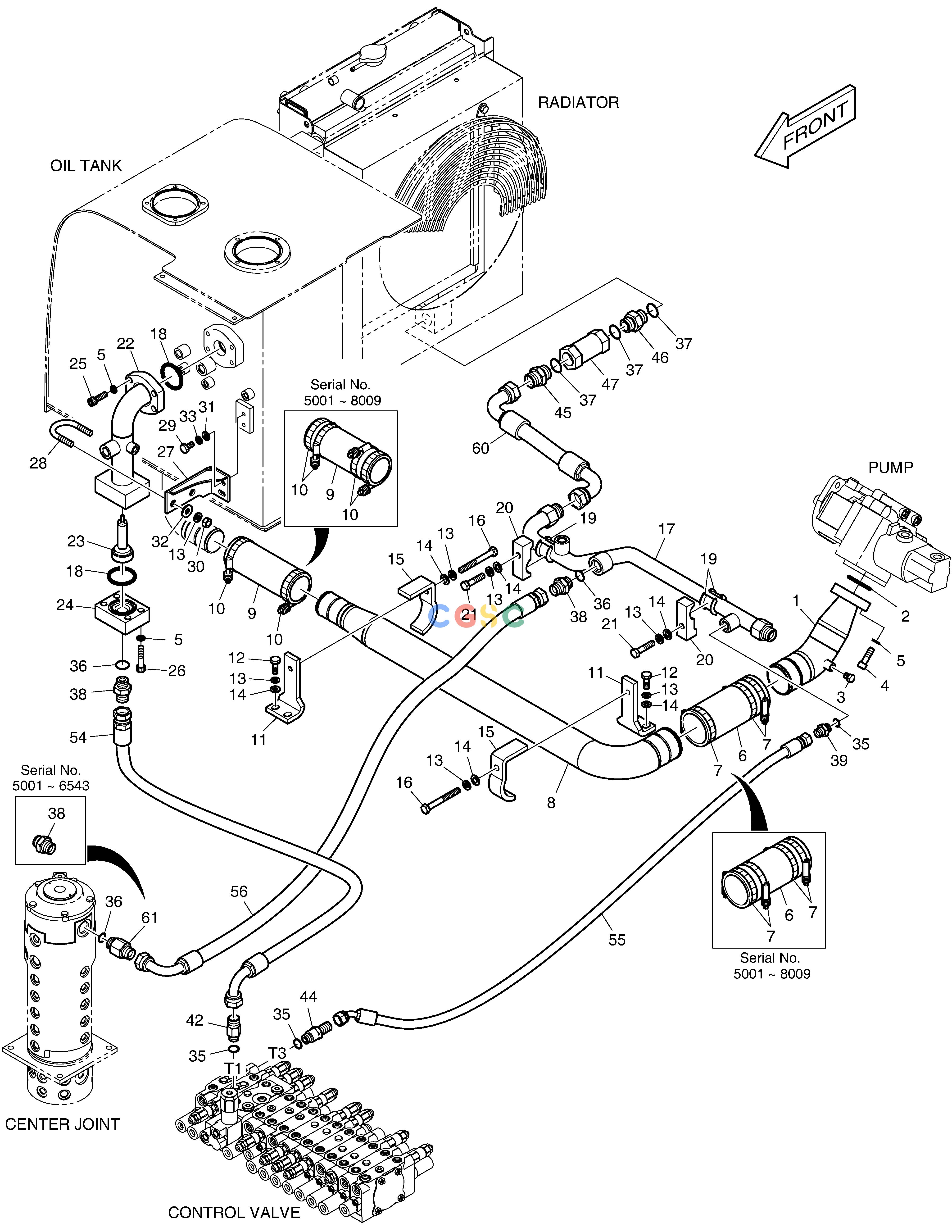 斗山零件查询OIL COOLER PIPING(2) DX55W Doosan parts catalog online