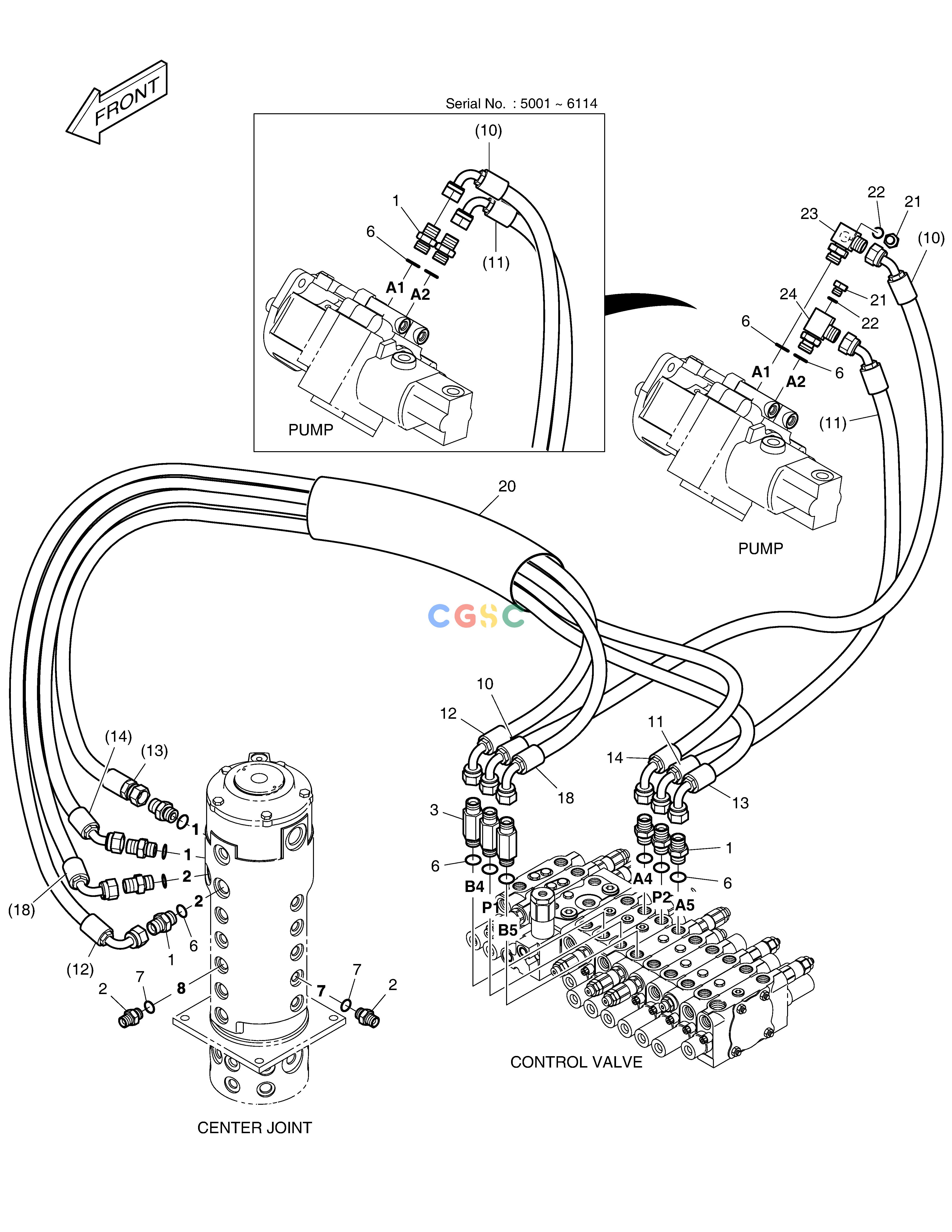 斗山零件查询MAIN PIPING(2) DX55W Doosan parts catalog online