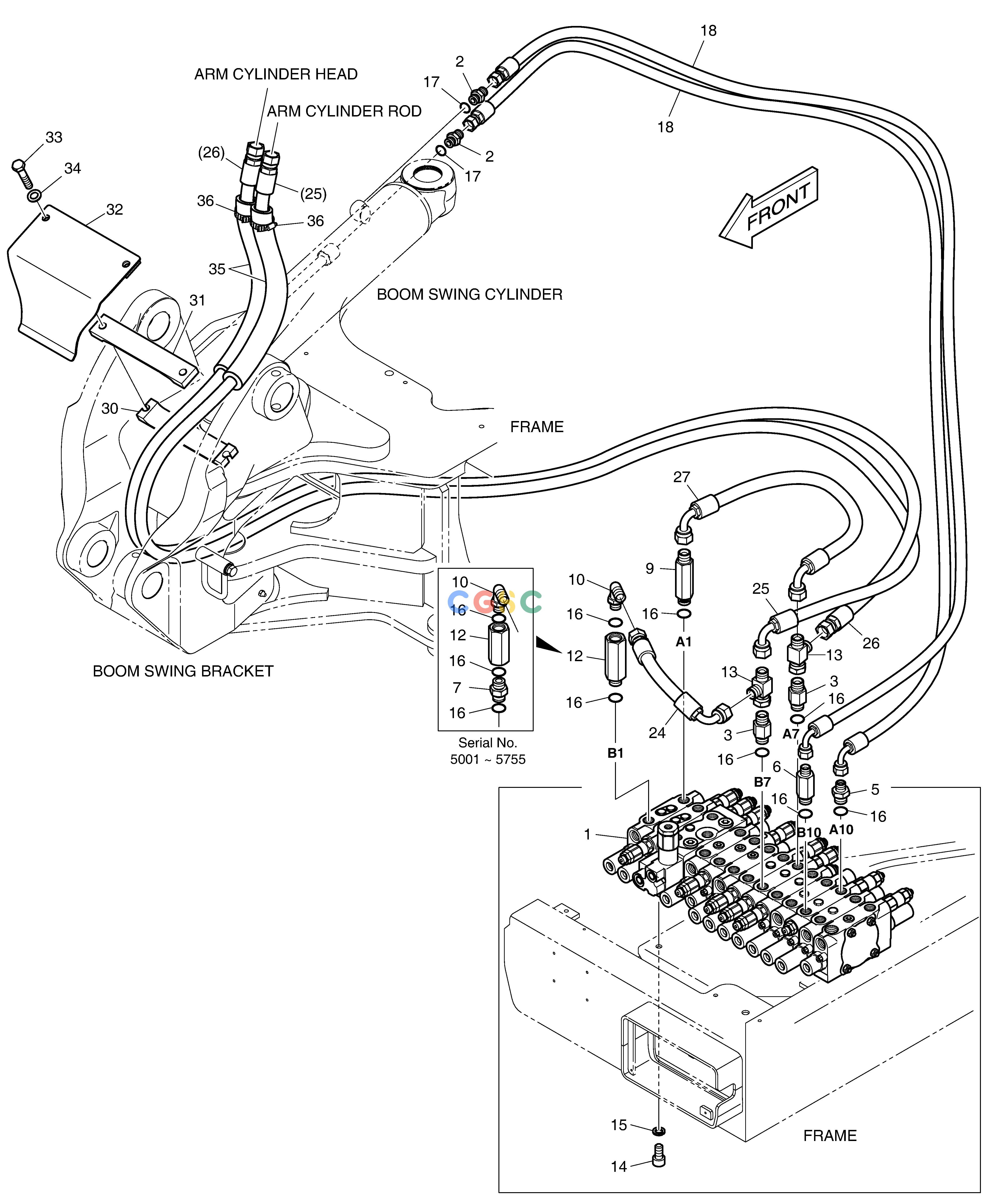 斗山零件查询MAIN PIPING(3) DX55W Doosan parts catalog online