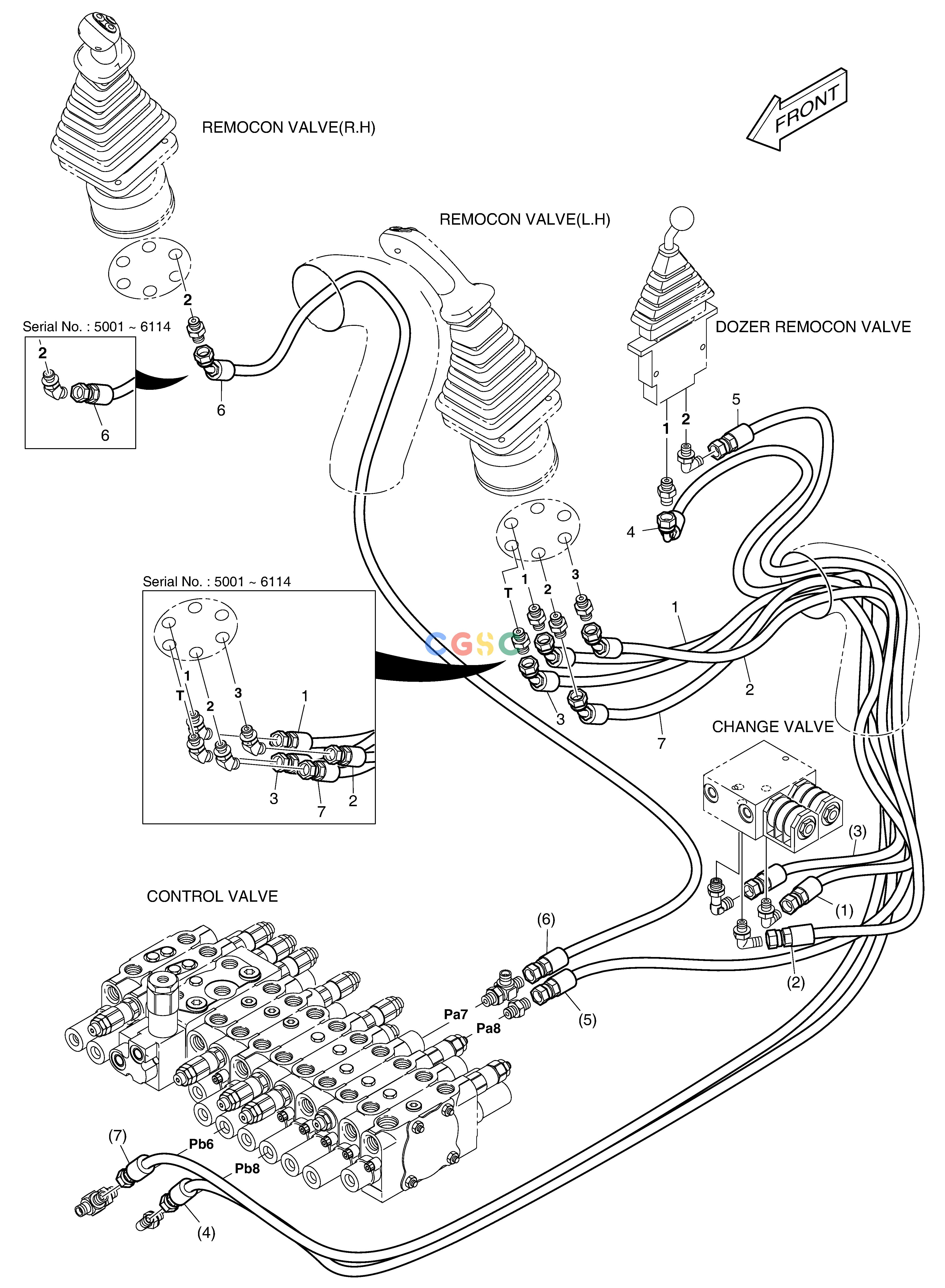 斗山零件查询PILOT PIPING(6) DX55W Doosan parts catalog online