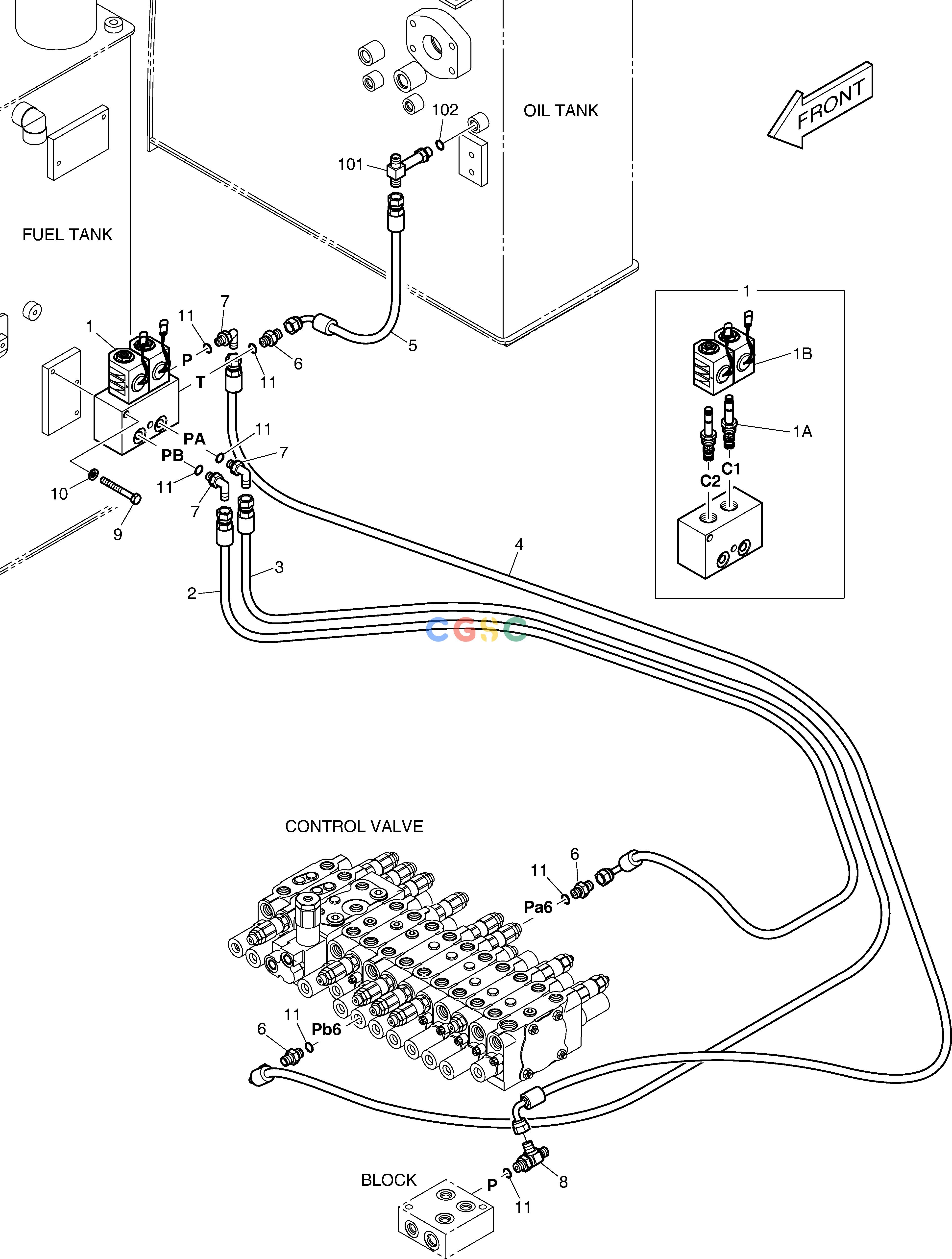 斗山零件查询PILOT PIPING(7) - TWO WAY DX55W Doosan parts catalog online