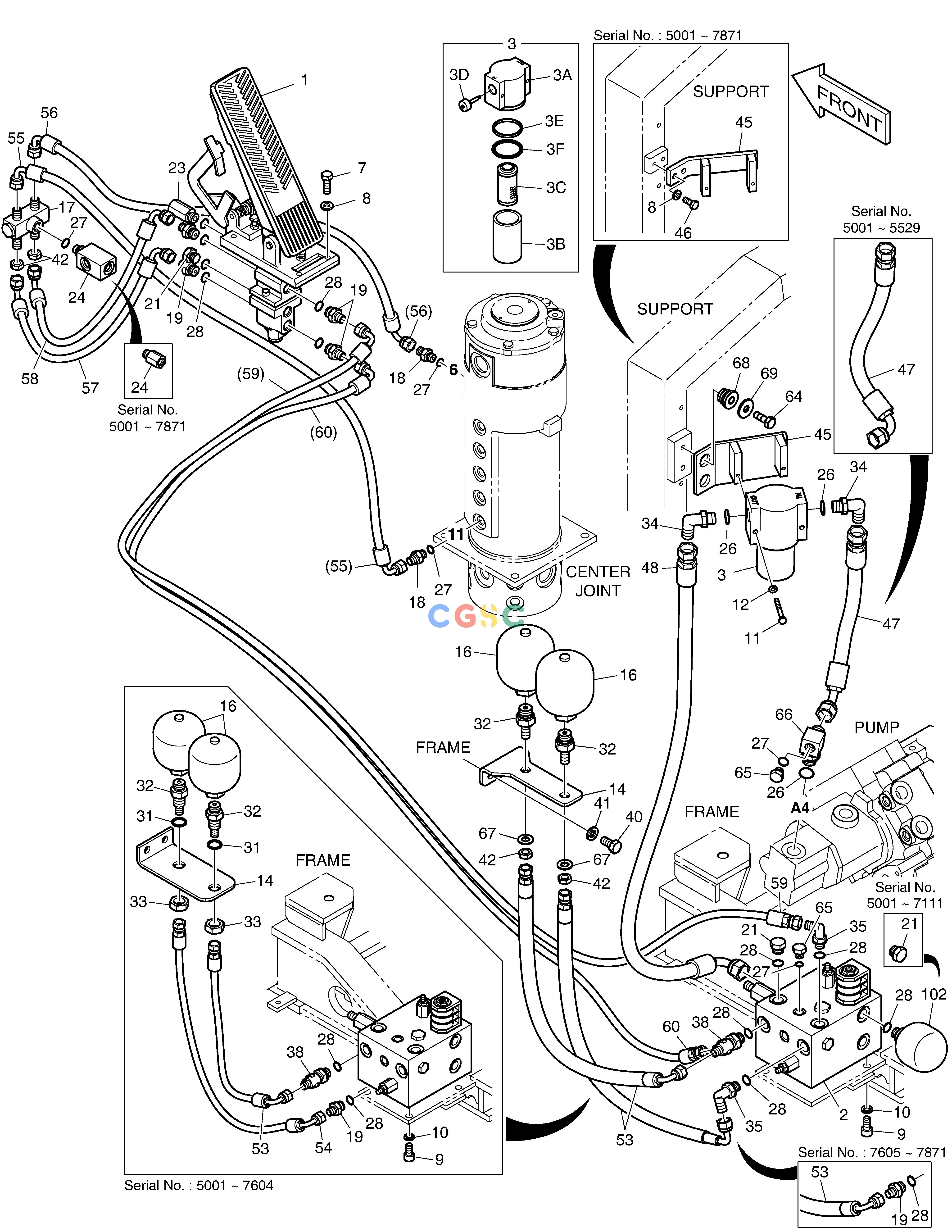 斗山零件查询BRAKE PIPING(1) DX55W Doosan parts catalog online