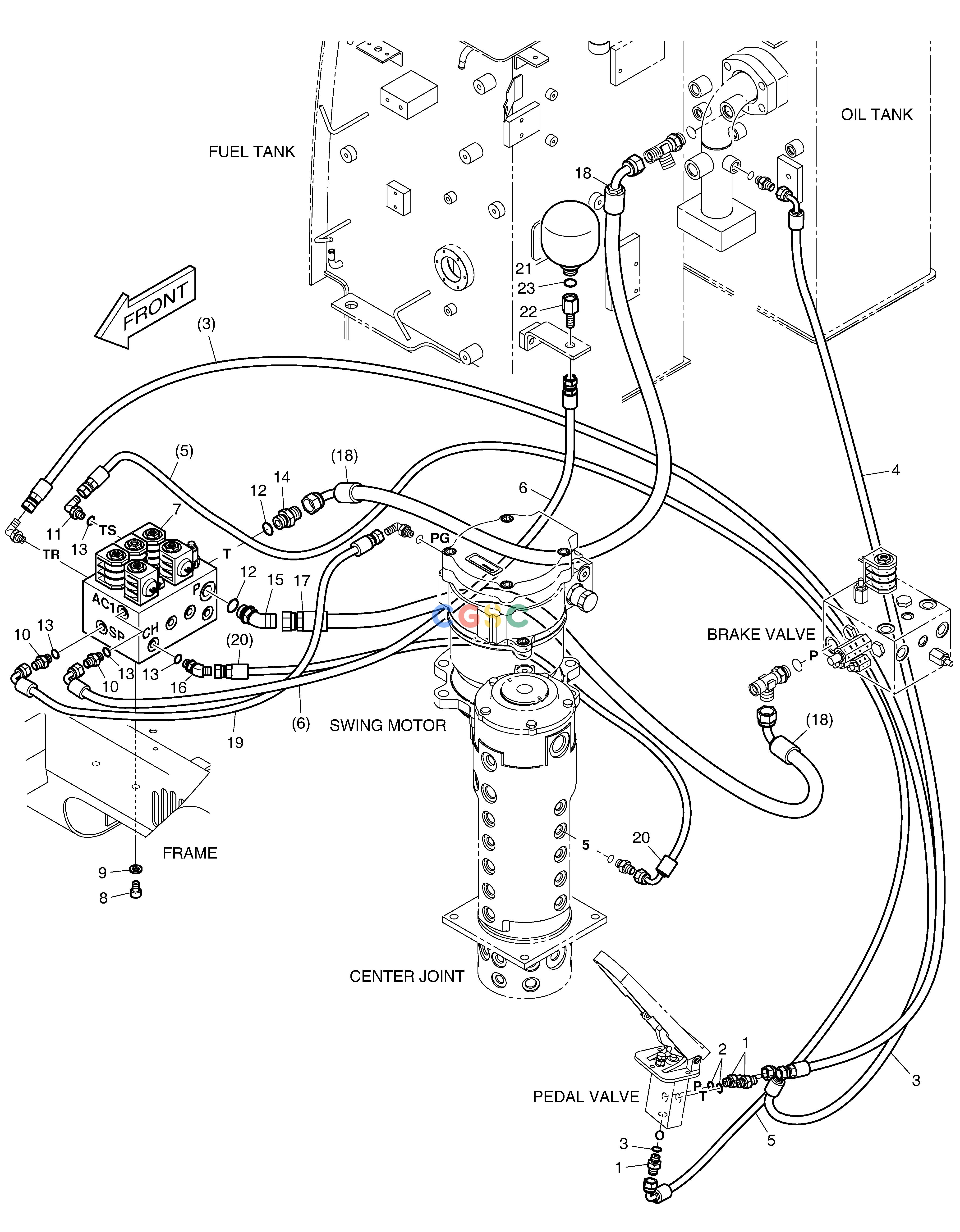 斗山零件查询BRAKE PIPING(3) DX55W Doosan parts catalog online