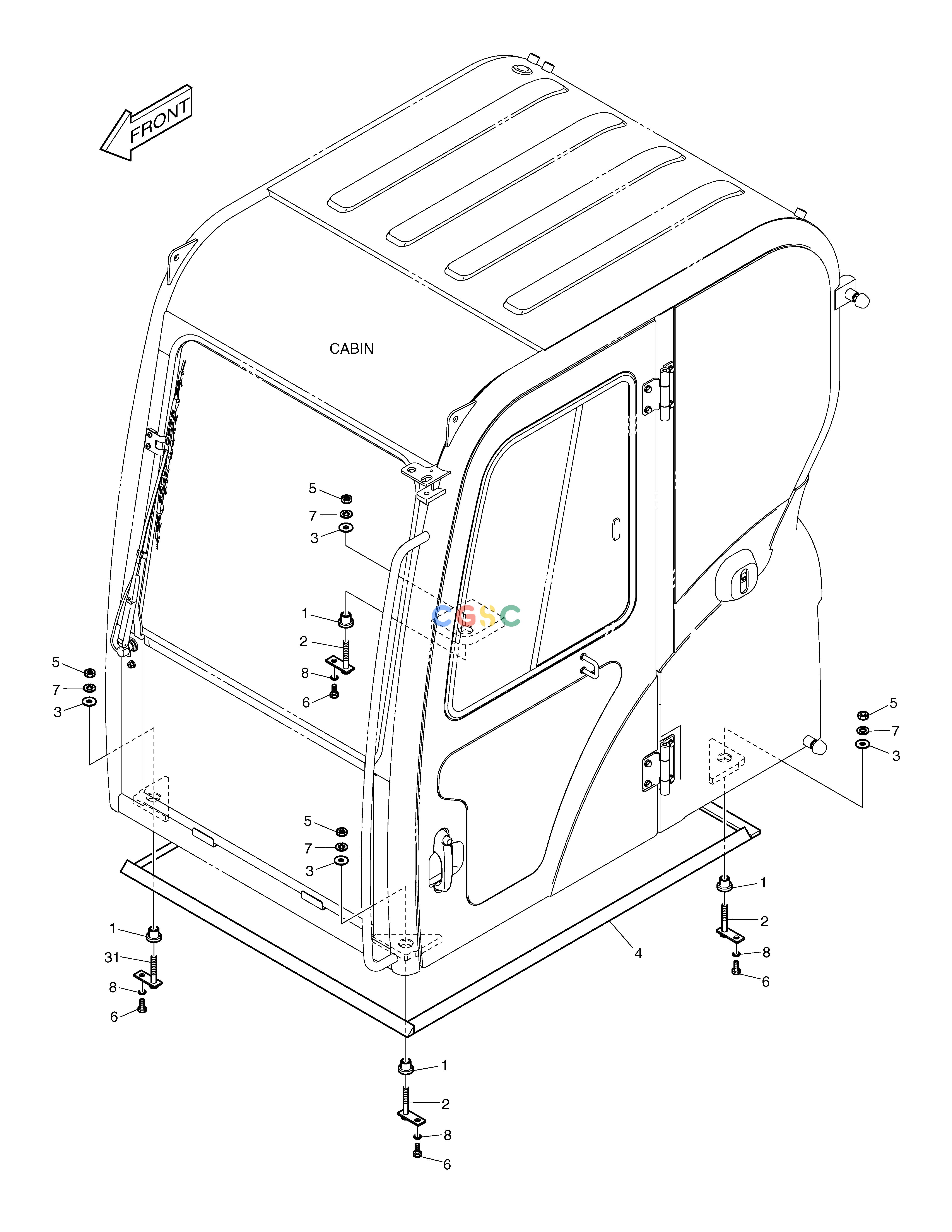 斗山零件查询CABIN MOUNTING DX55W Doosan parts catalog online