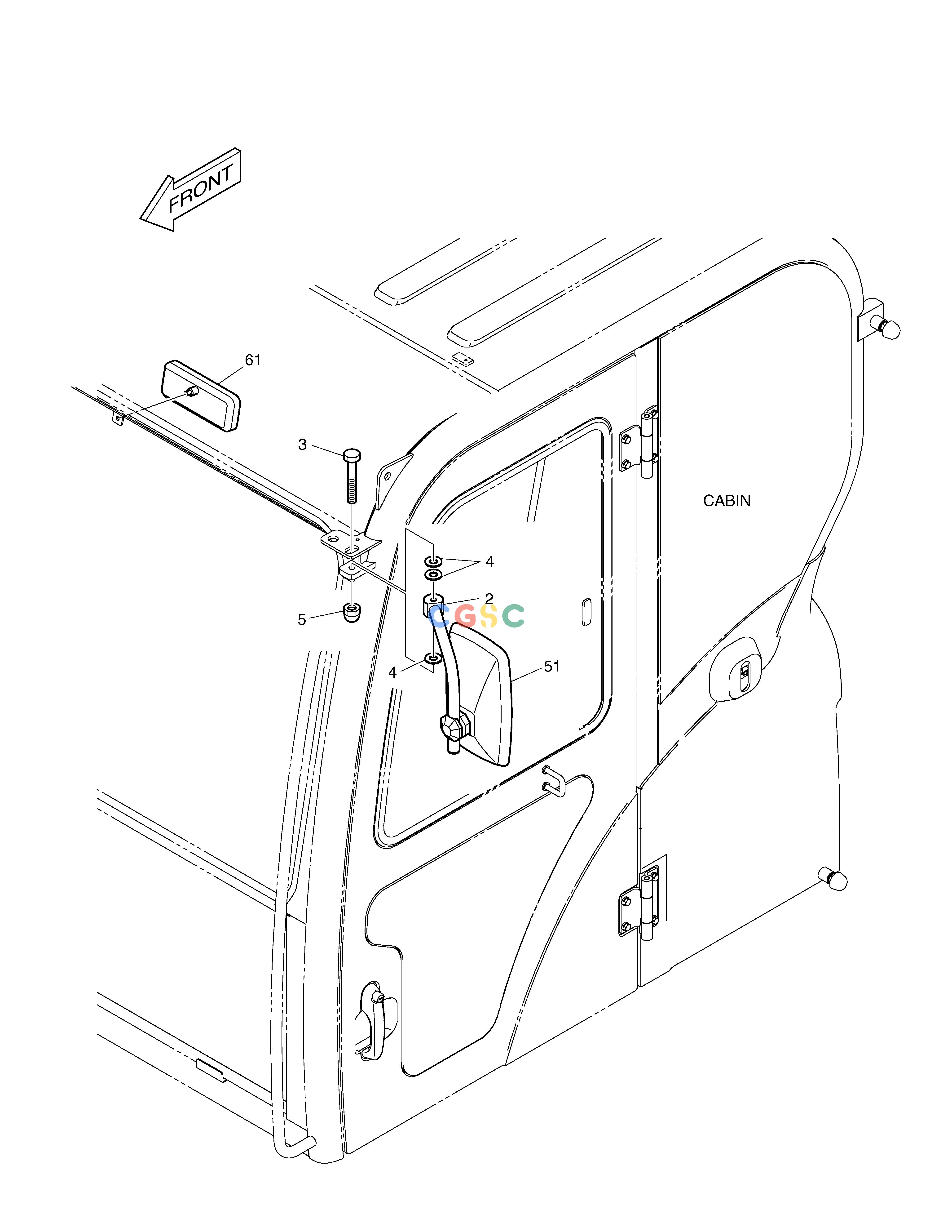 斗山零件查询SIDE MIRROR DX55W Doosan parts catalog online