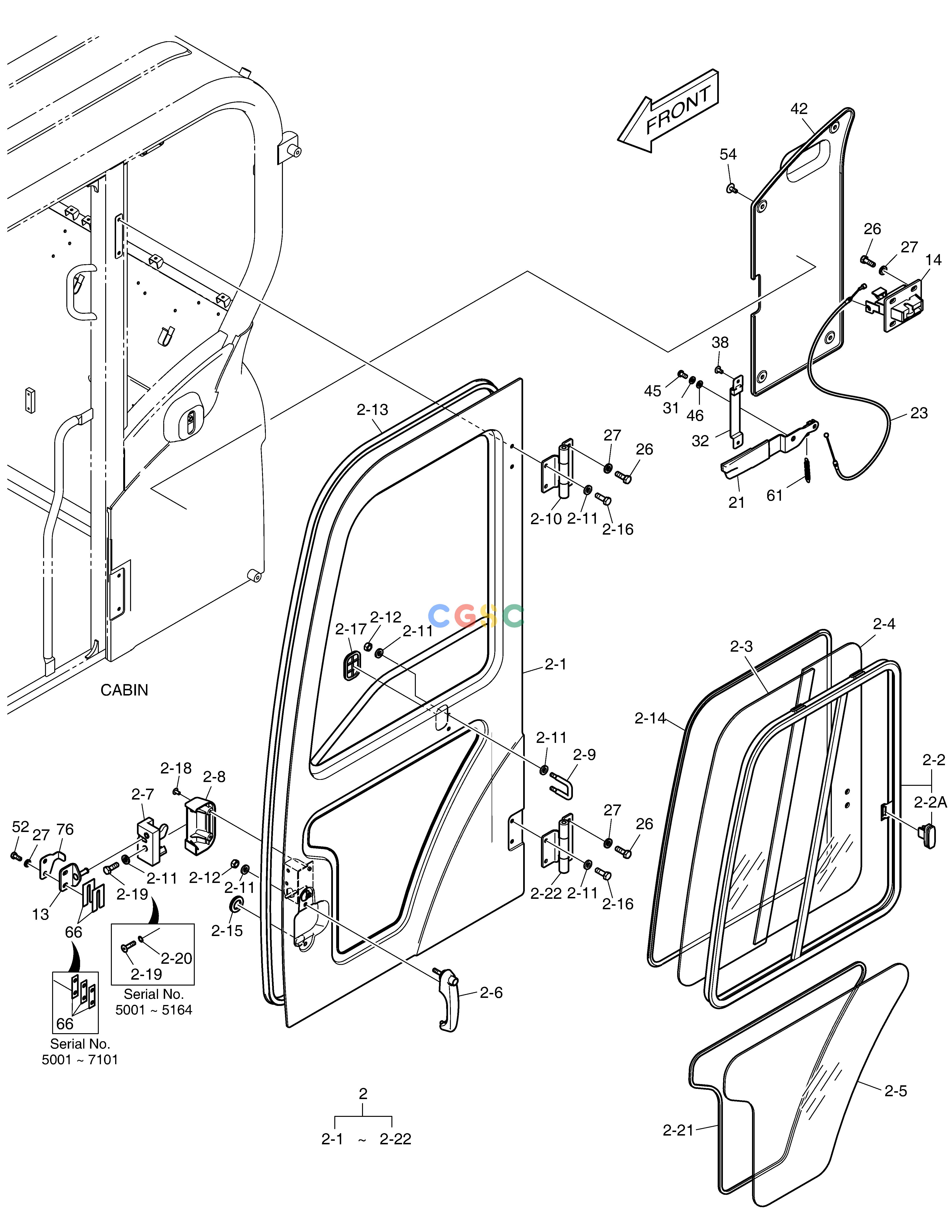 斗山零件查询CABIN(2) DX55W Doosan parts catalog online