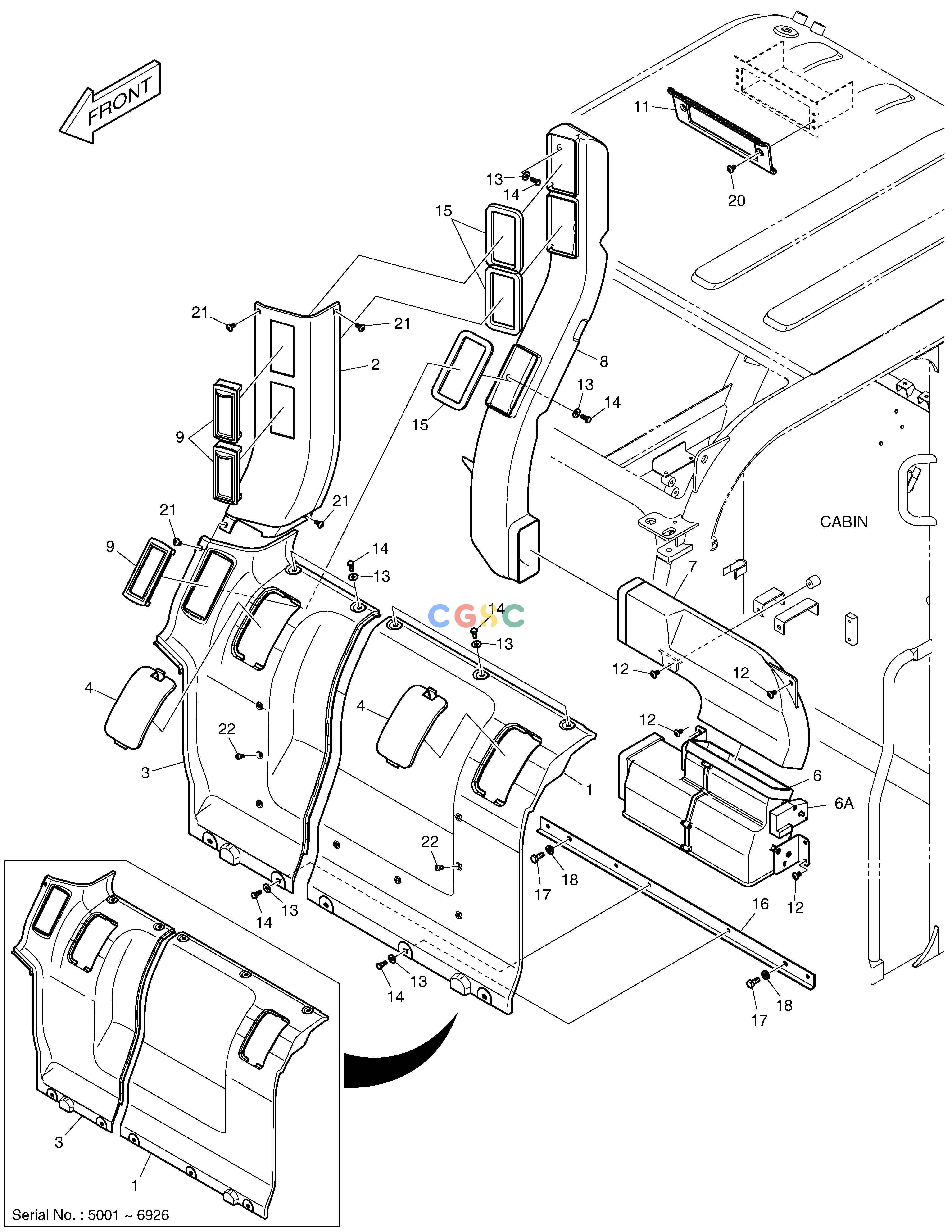 斗山零件查询REAR COVER - DUCT DX55W Doosan parts catalog online