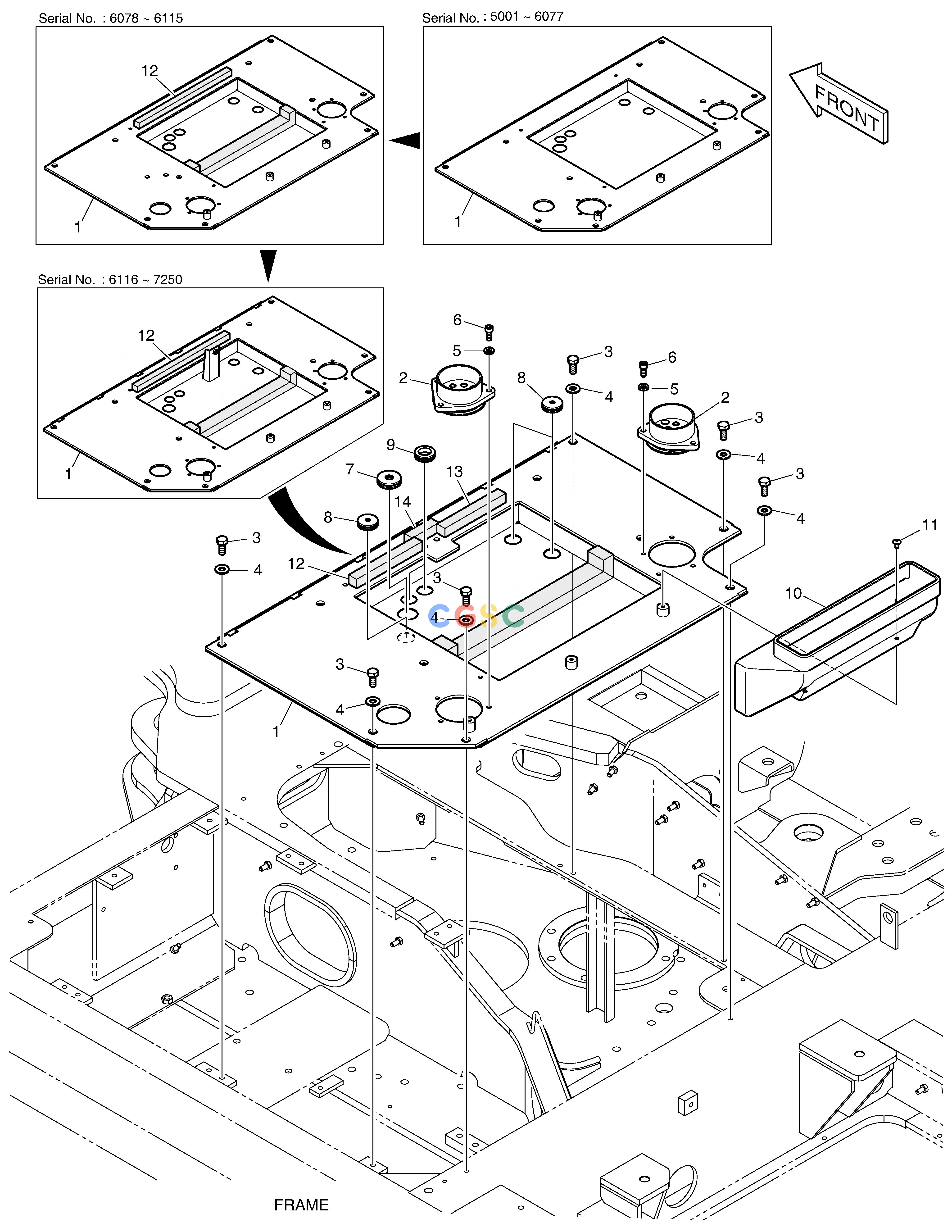 斗山零件查询FLOOR PLATE - REAR DX55W Doosan parts catalog online