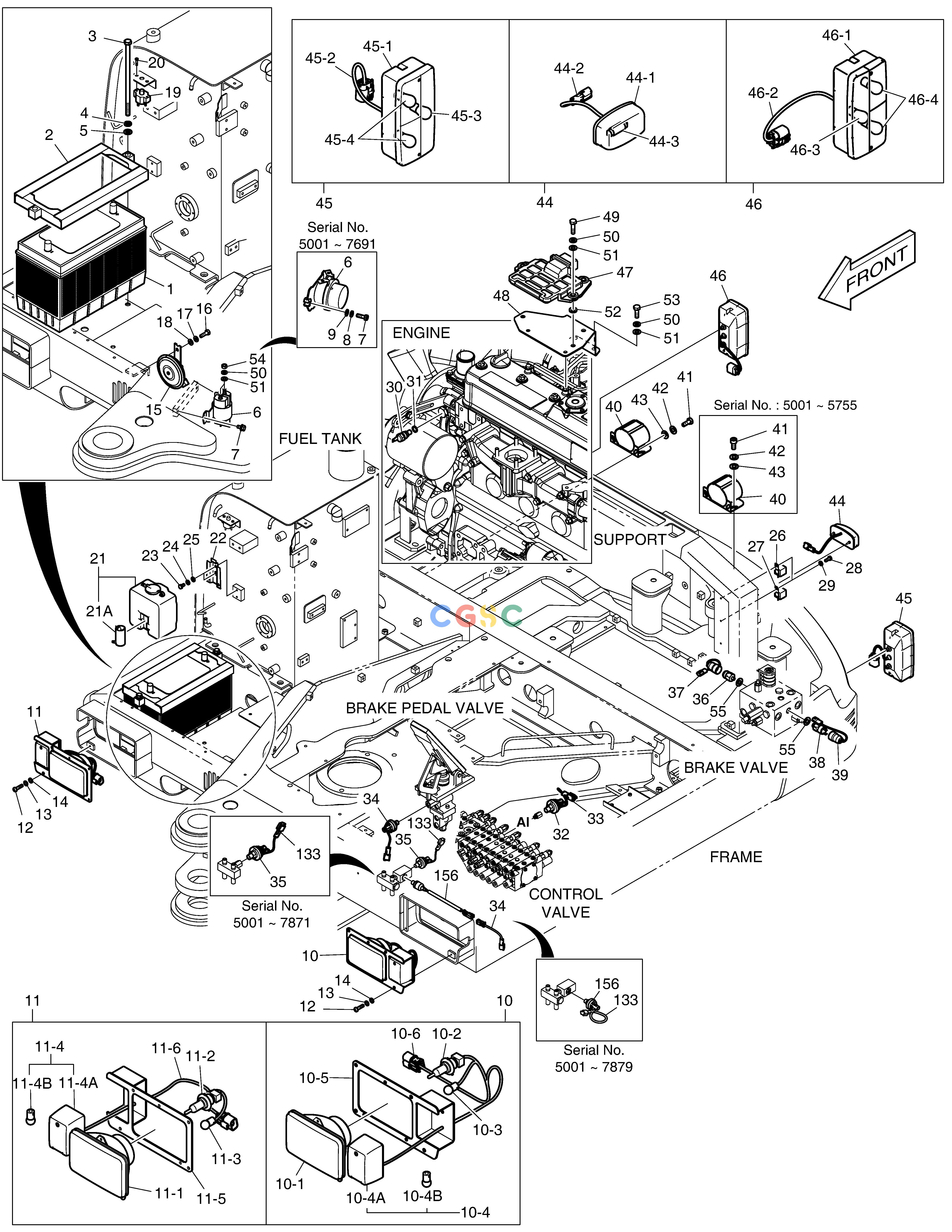斗山零件查询ELECTRIC PARTS - RELATED PARTS DX55W Doosan parts catalog online