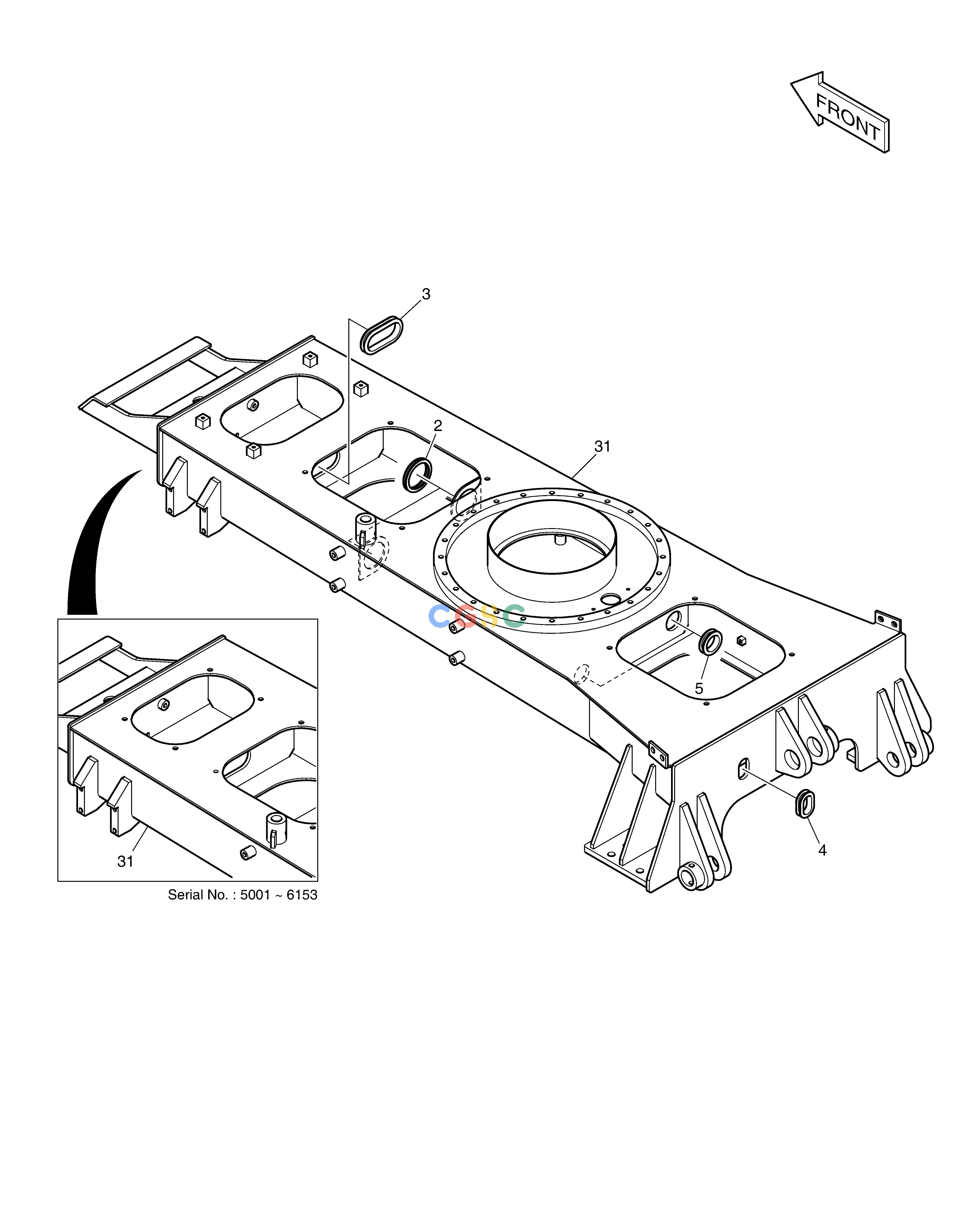 斗山零件查询CHASSIS FRAME DX55W Doosan parts catalog online