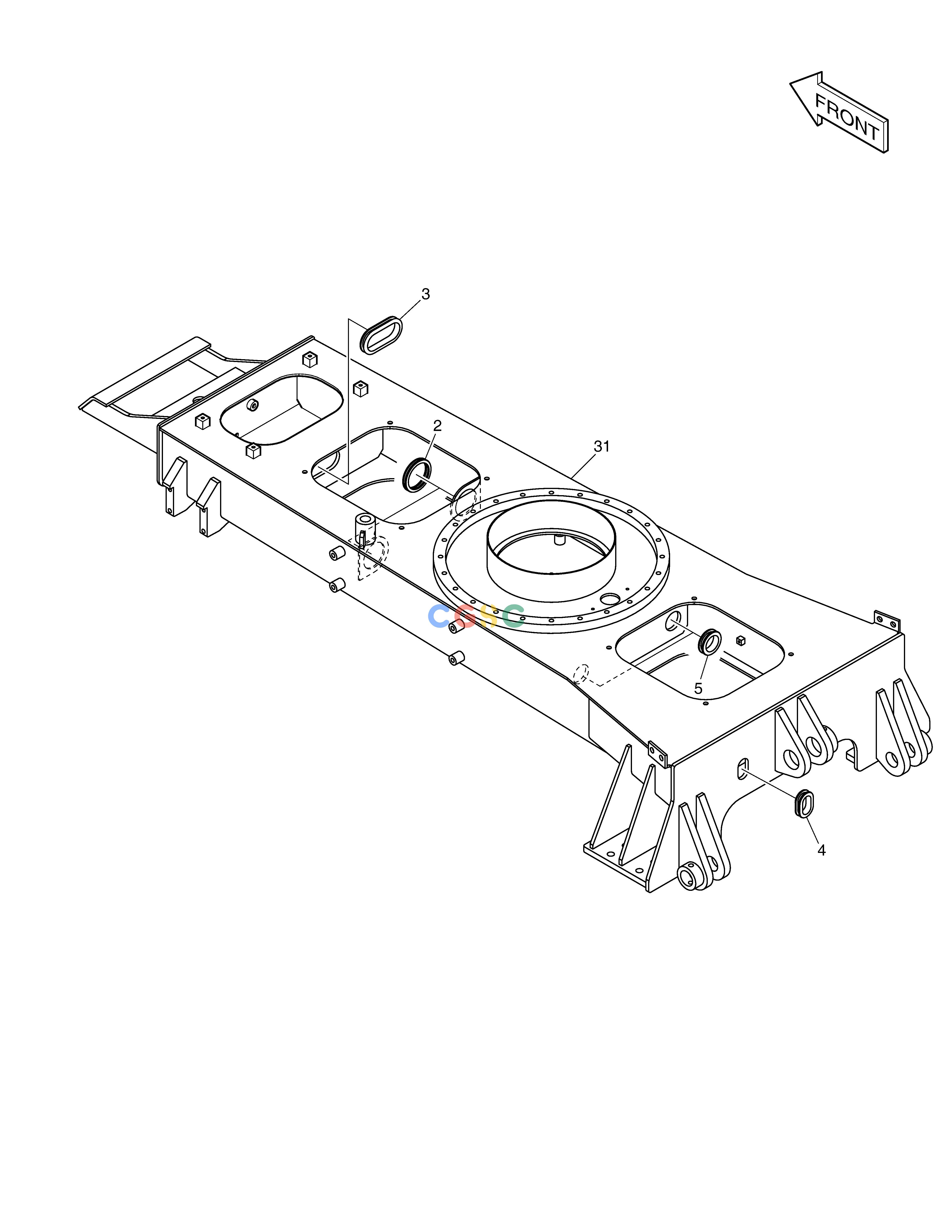 斗山零件查询CHASSIS FRAME - NEW AXLE DX55W Doosan parts catalog online