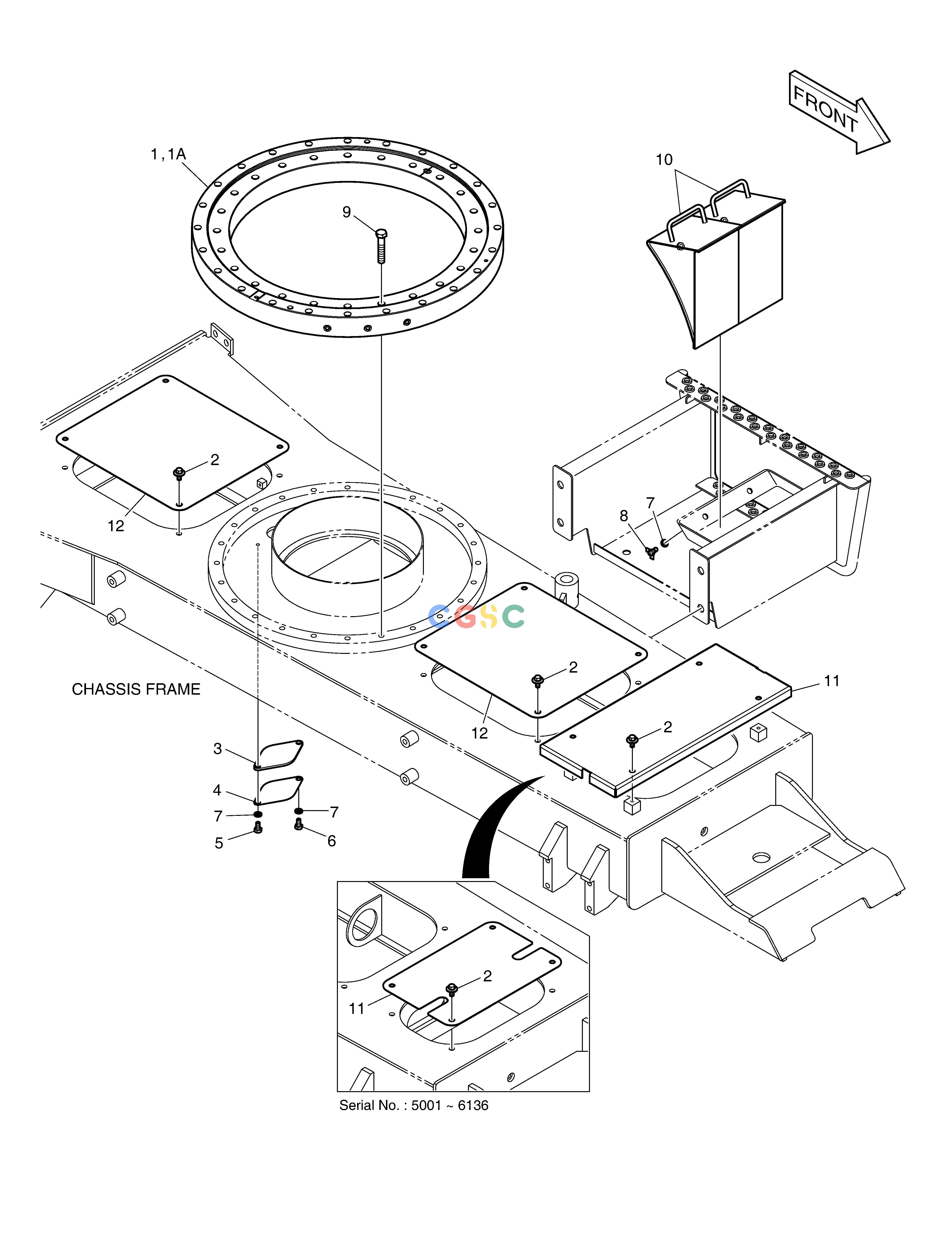 斗山零件查询CHASSIS COMPONENTS(1) DX55W Doosan parts catalog online