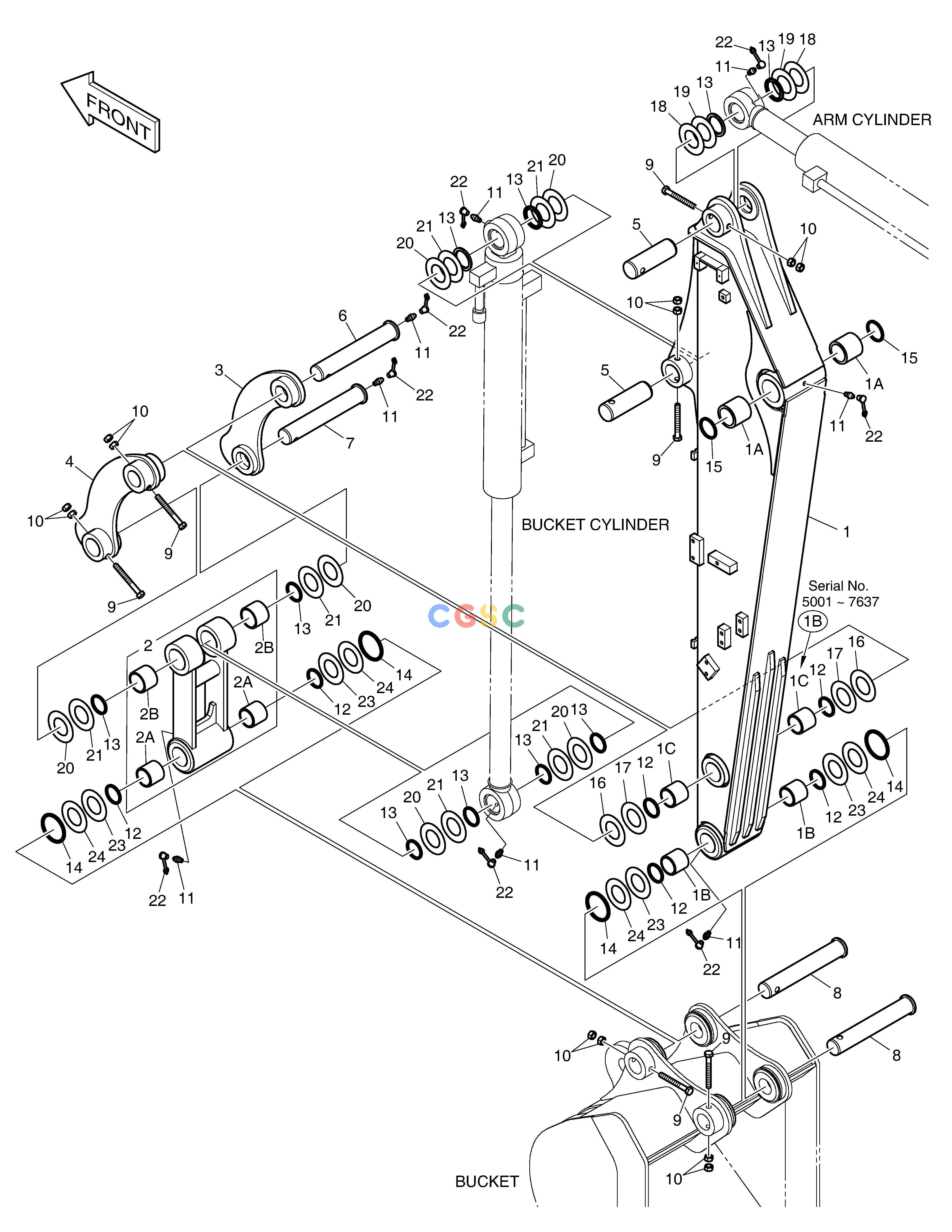斗山零件查询ARM - 1.6m DX55W Doosan parts catalog online
