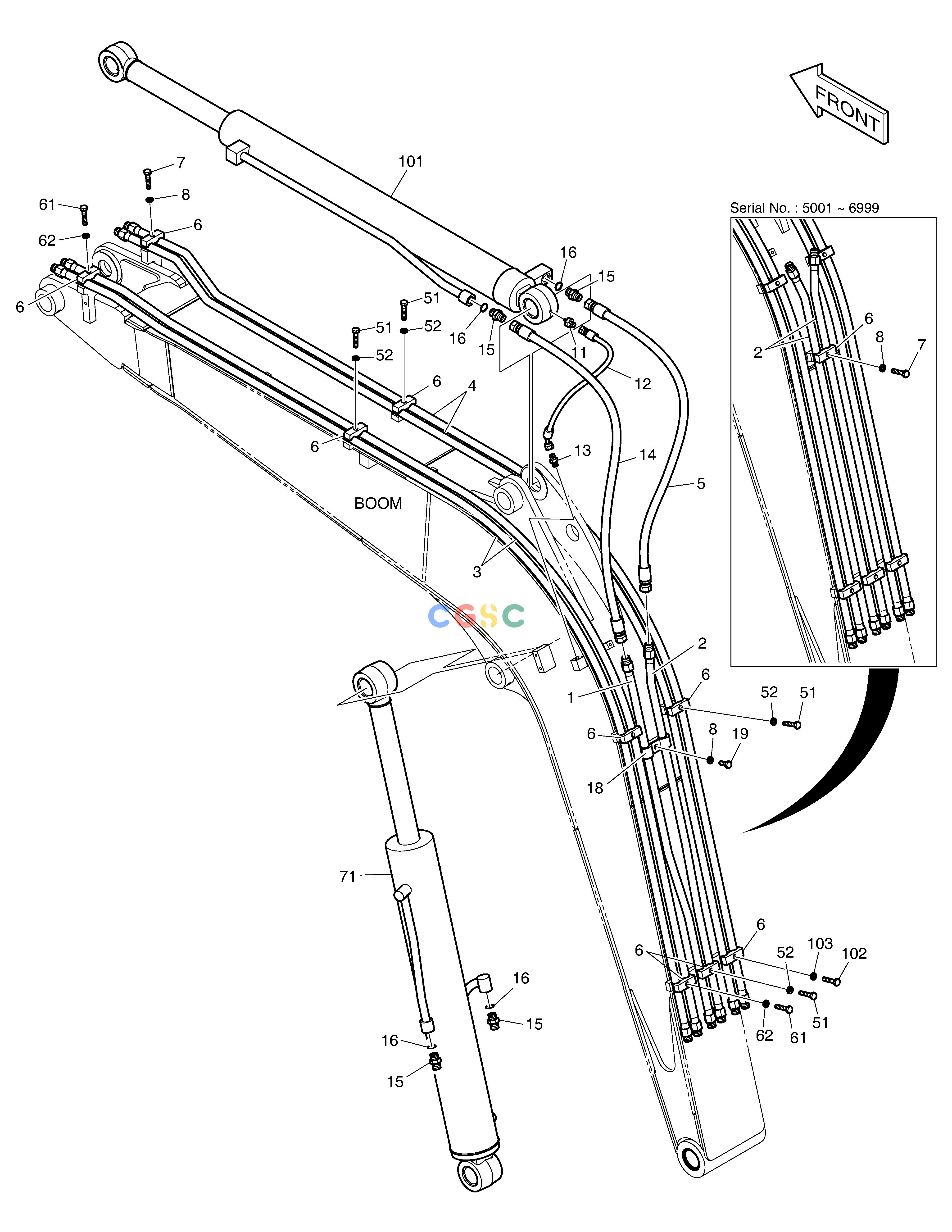 斗山零件查询BOOM PIPING DX55W Doosan parts catalog online