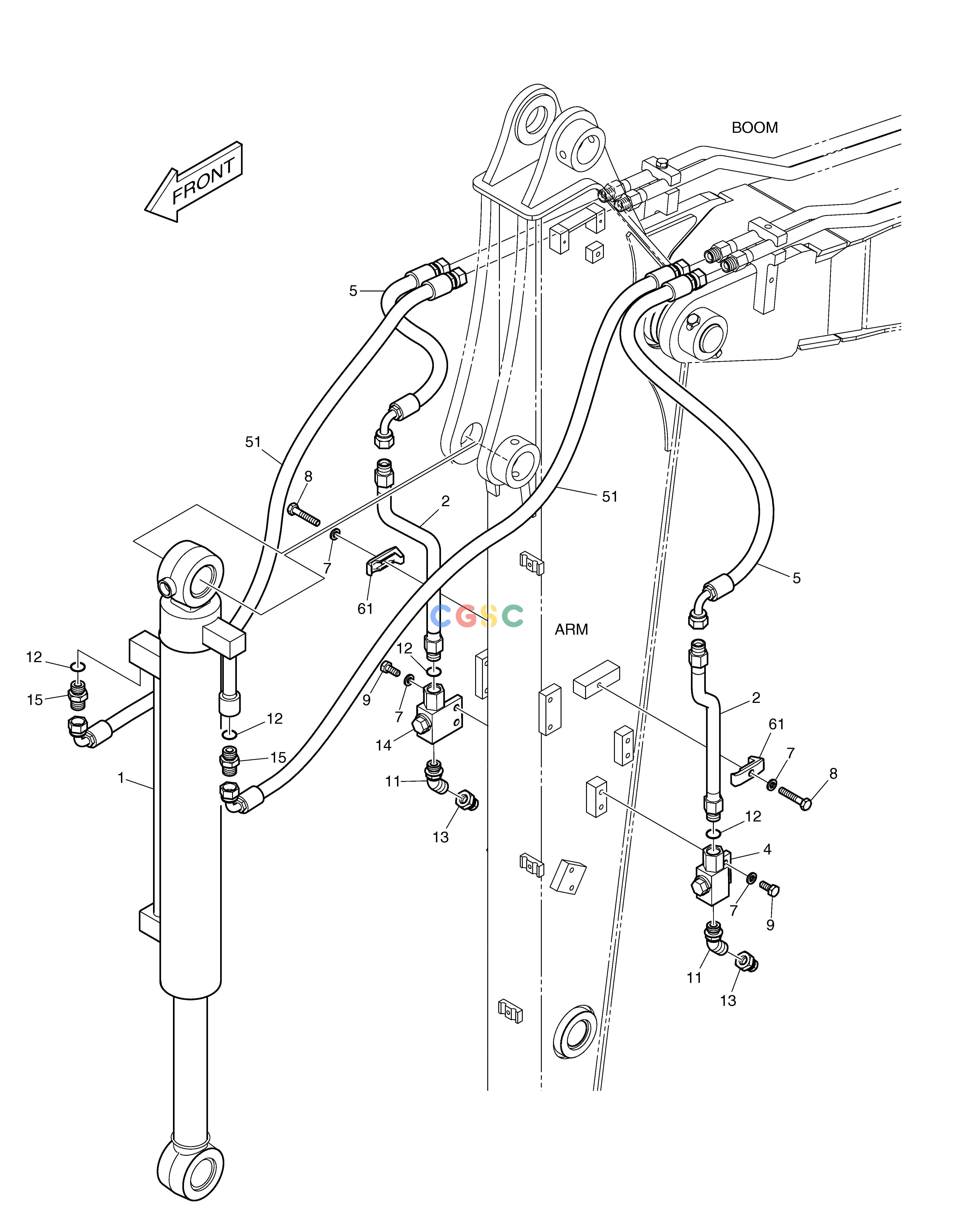 斗山零件查询ARM PIPING DX55W Doosan parts catalog online