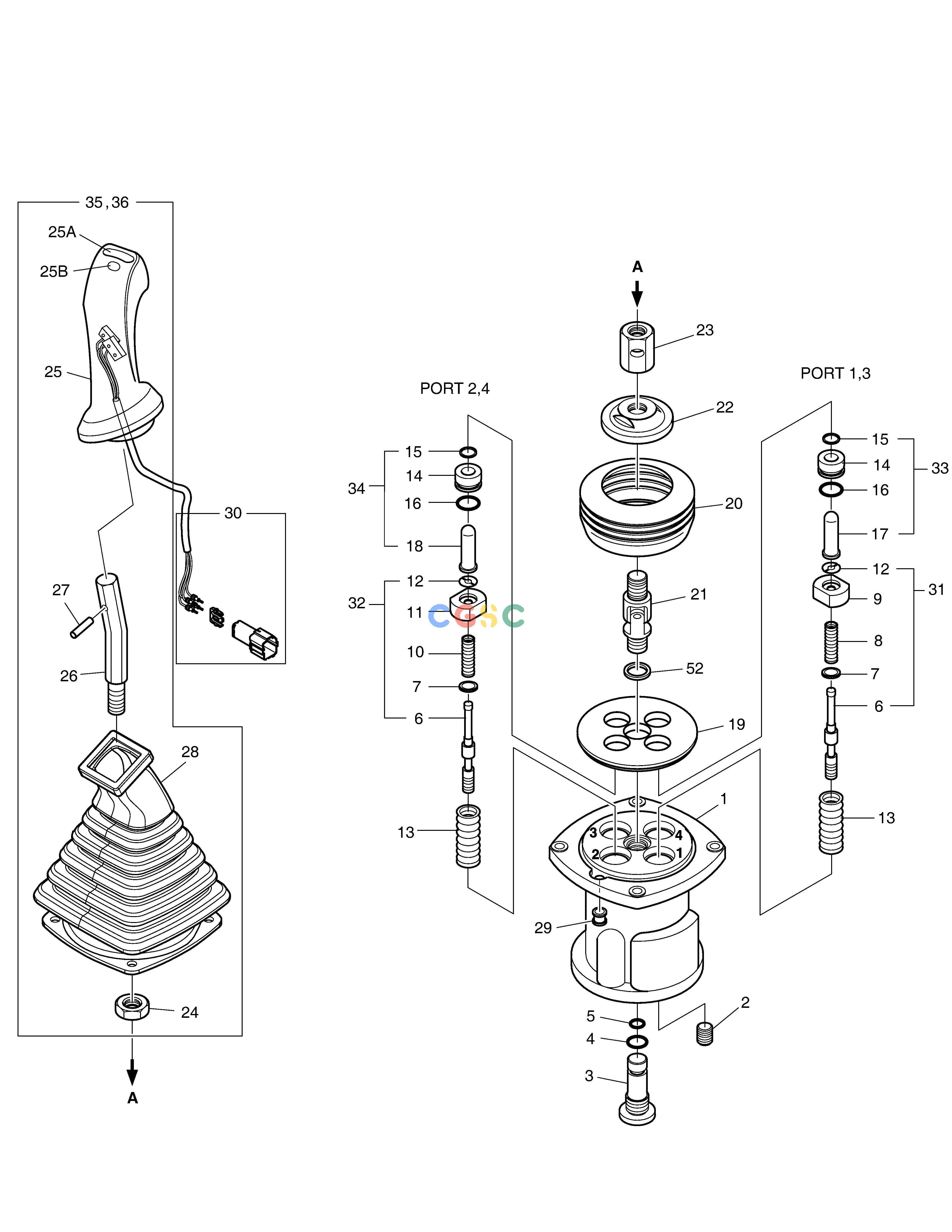 斗山零件查询JOYSTICK VALVE DX55W Doosan parts catalog online